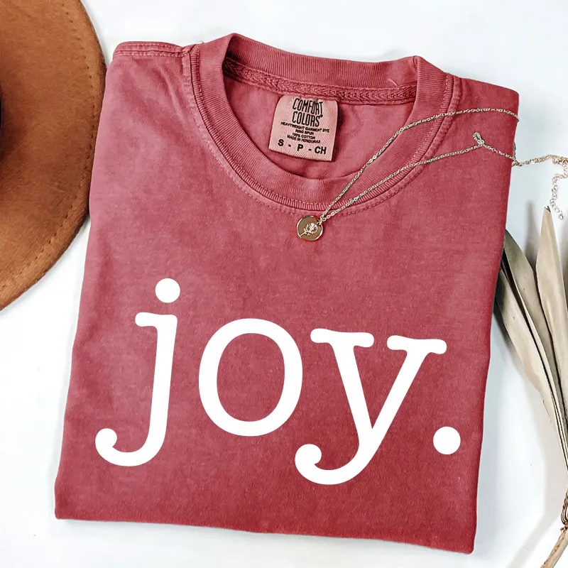 Joy, Classic Minimalist, Christmas, Winter, Snow, Santa, Xmas Tshirt Comfort Colors T-Shirt sold by Refinery Number One