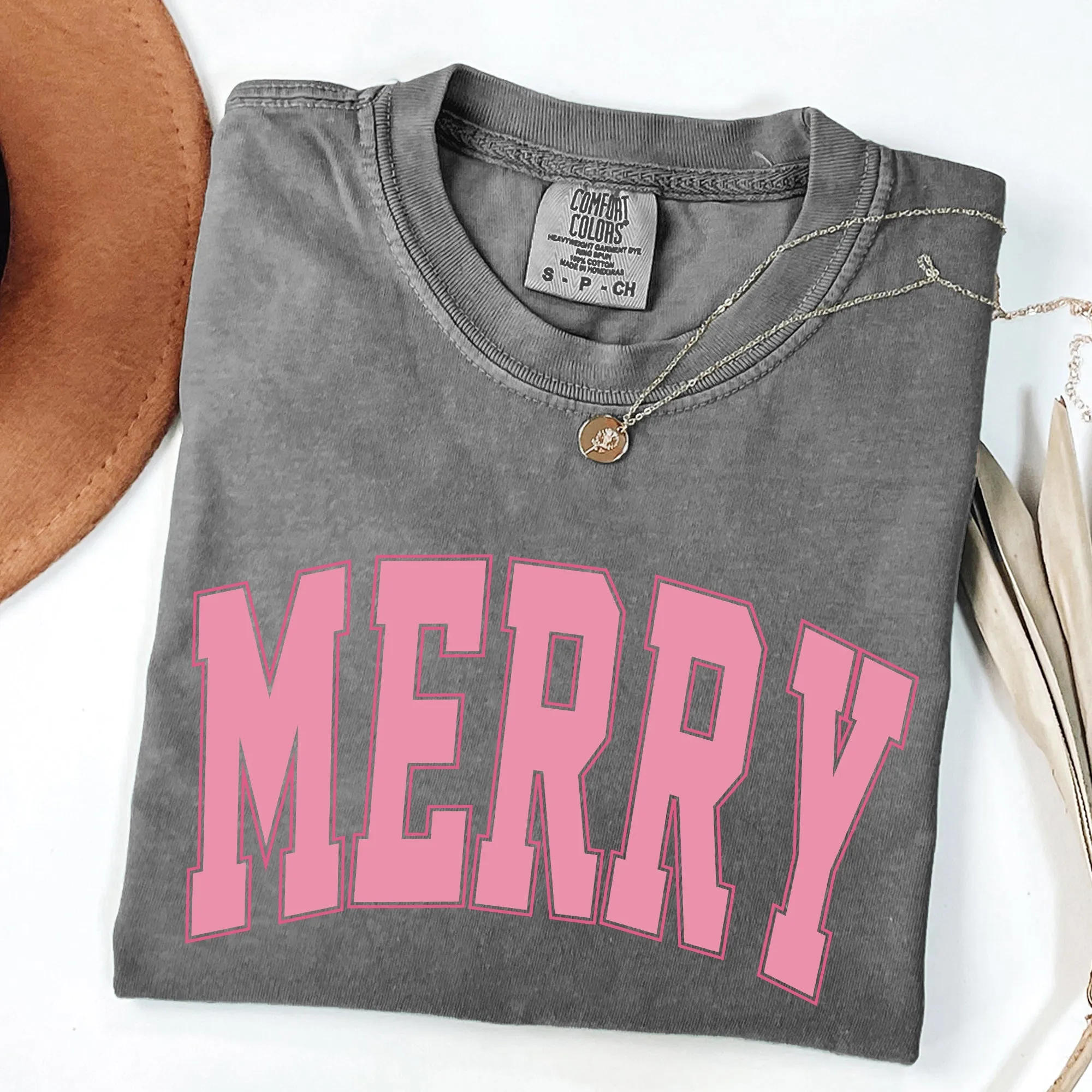 Merry Varsity Collegiate Christmas Santa Winter Xmas Vintage Style Heritage Collection Comfort Colors Tee sold by Refinery Number One product image thumbnail 5