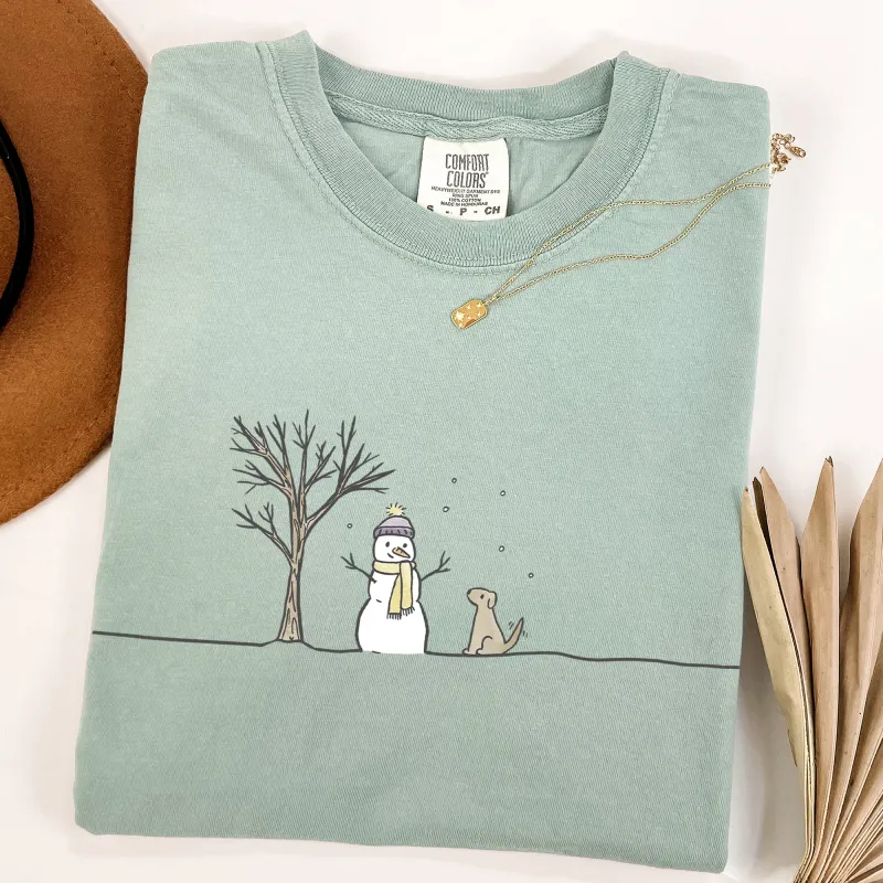 Snowman, Dog, Christmas, Winter, Santa, Xmas, Snow Tshirt Comfort Colors T-Shirt sold by Refinery Number One