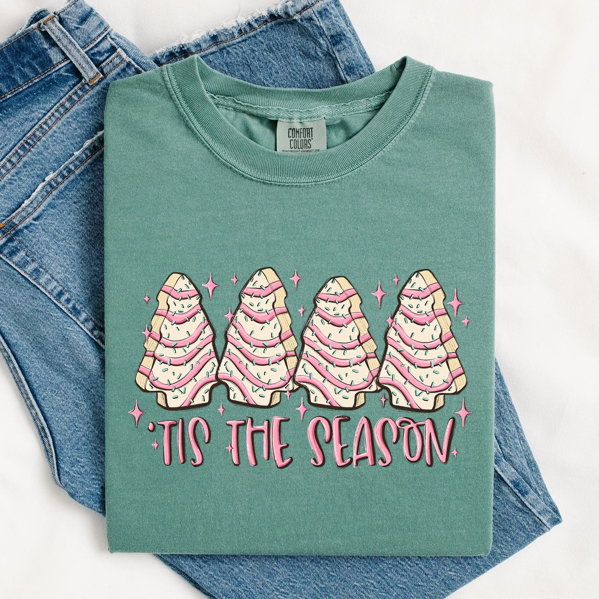 Tis The Season, Pink Christmas Cakes, Cute, Treat, Winter, Santa, Xmas Tshirt Comfort Colors T-Shirt sold by Refinery Number One product image thumbnail 4