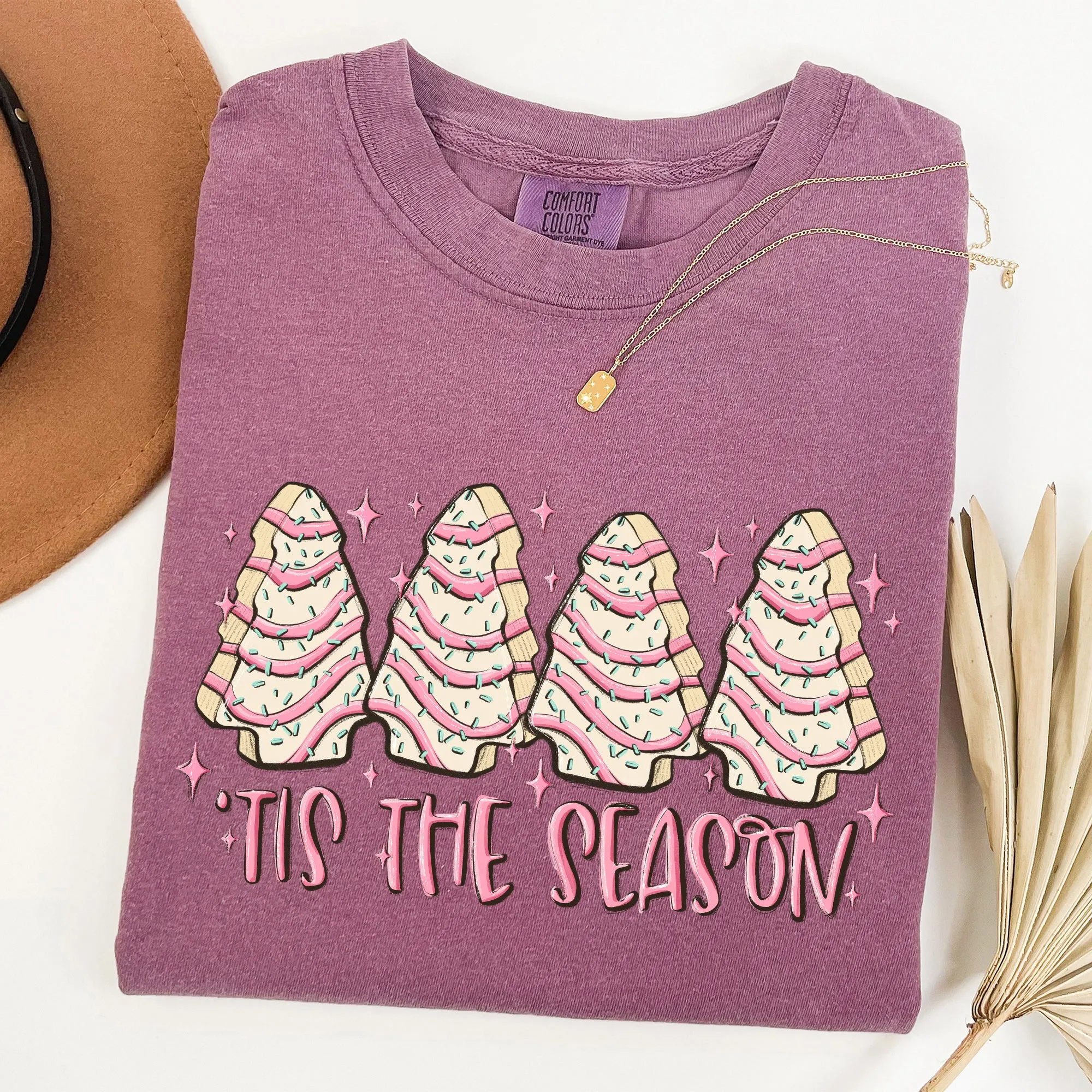 Tis The Season, Pink Christmas Cakes, Cute, Treat, Winter, Santa, Xmas Tshirt Comfort Colors T-Shirt sold by Refinery Number One product image thumbnail 3