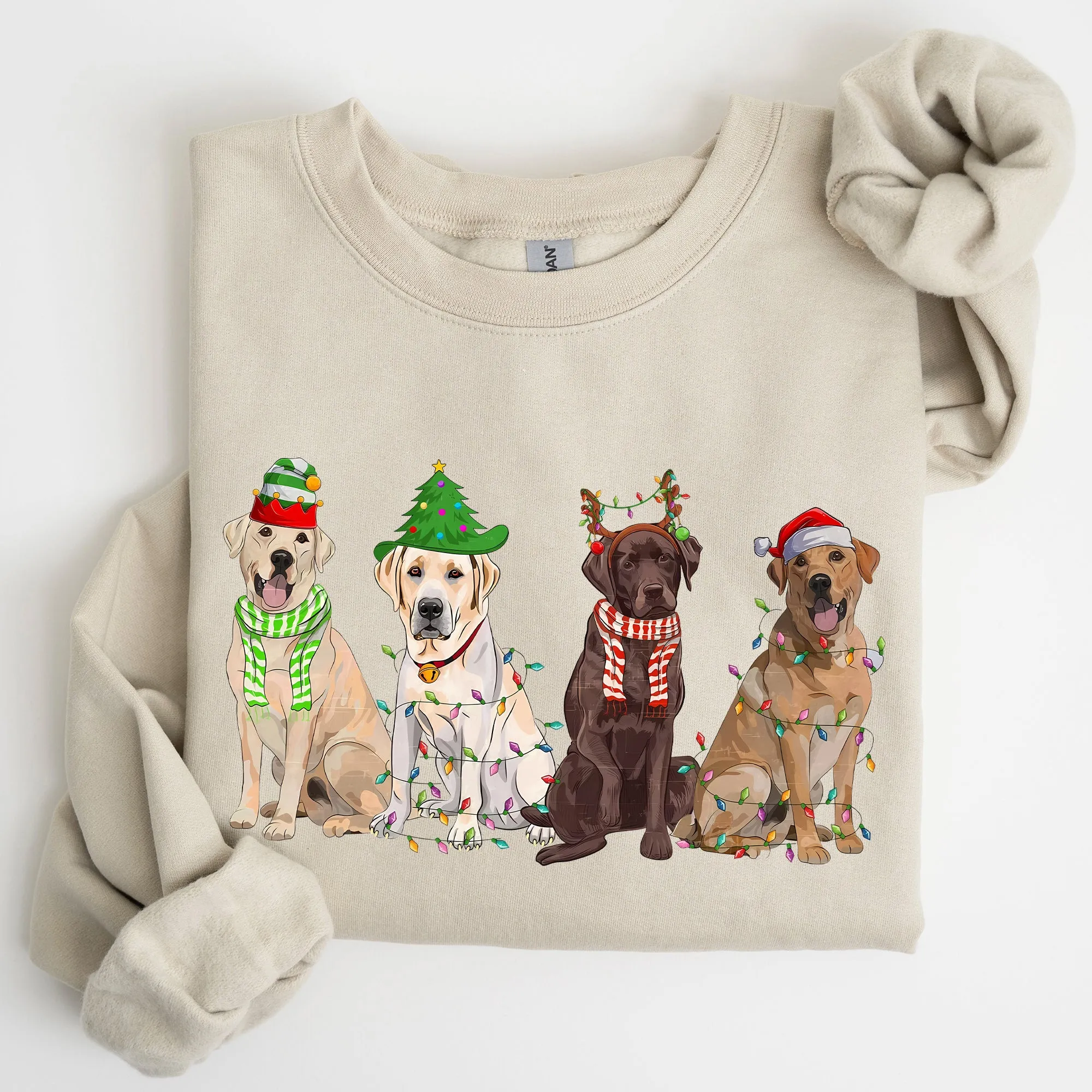 Christmas Dogs, Retriever, Labrador, Santa, Cute Sweatshirt sold by Refinery Number One product image thumbnail 2