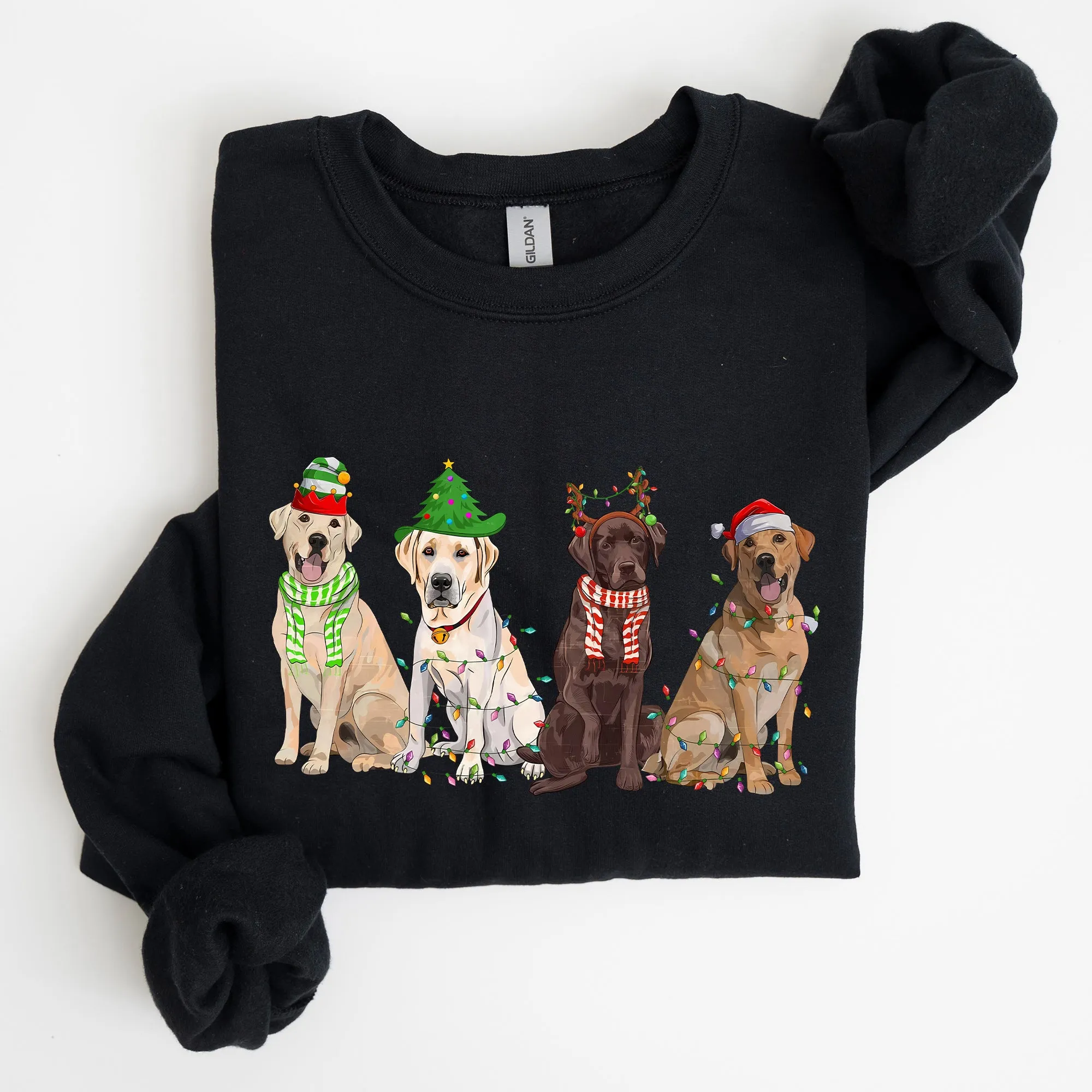 Christmas Dogs, Retriever, Labrador, Santa, Cute Sweatshirt sold by Refinery Number One product image thumbnail 4