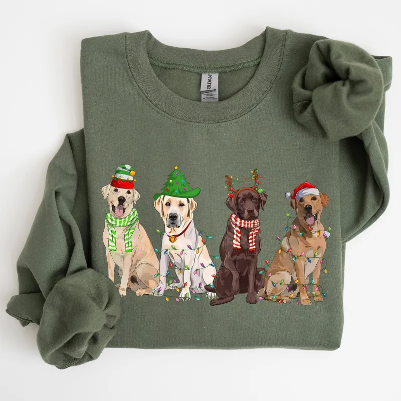 Christmas Dogs, Retriever, Labrador, Santa, Cute Sweatshirt sold by Refinery Number One