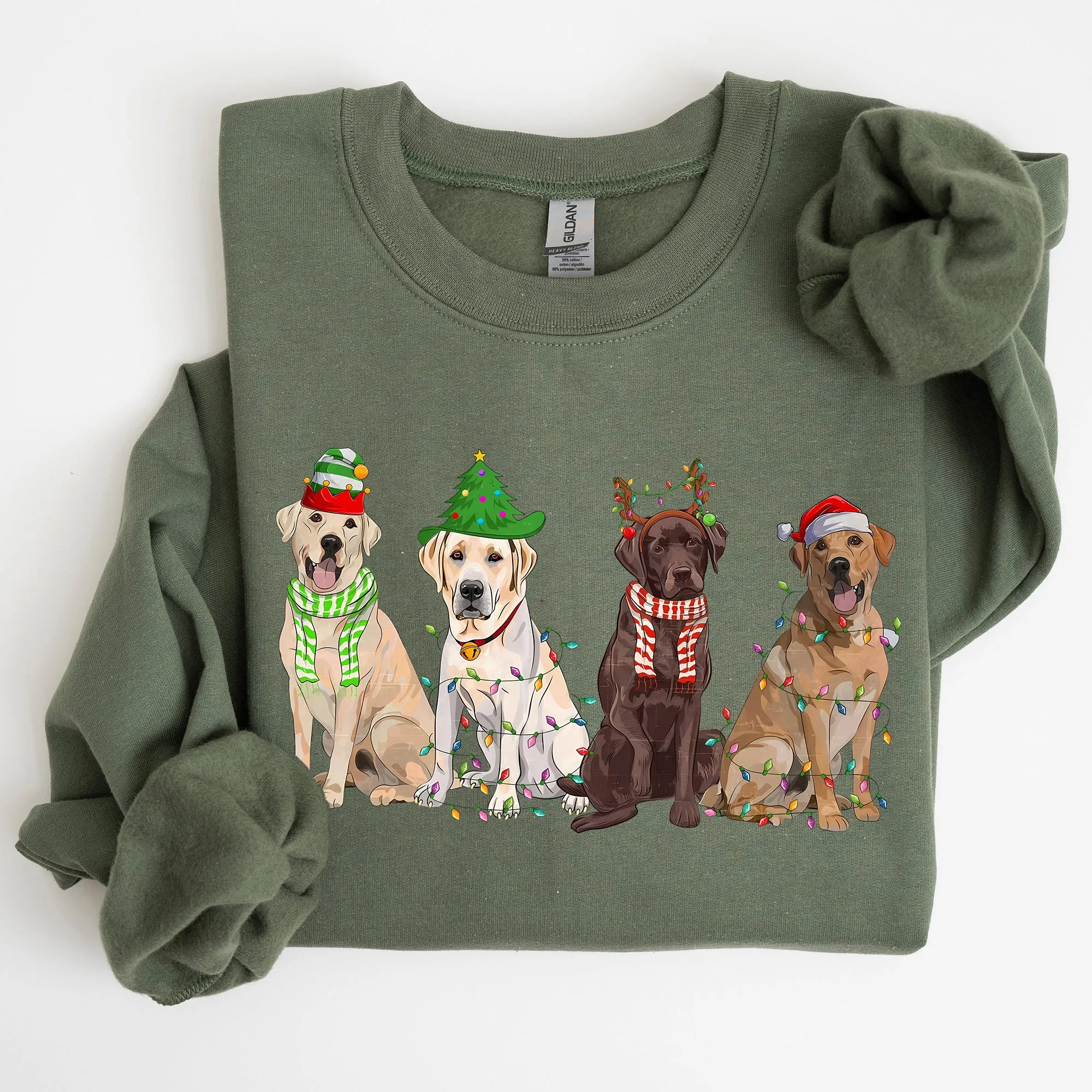 Christmas Dogs, Retriever, Labrador, Santa, Cute Sweatshirt sold by Refinery Number One