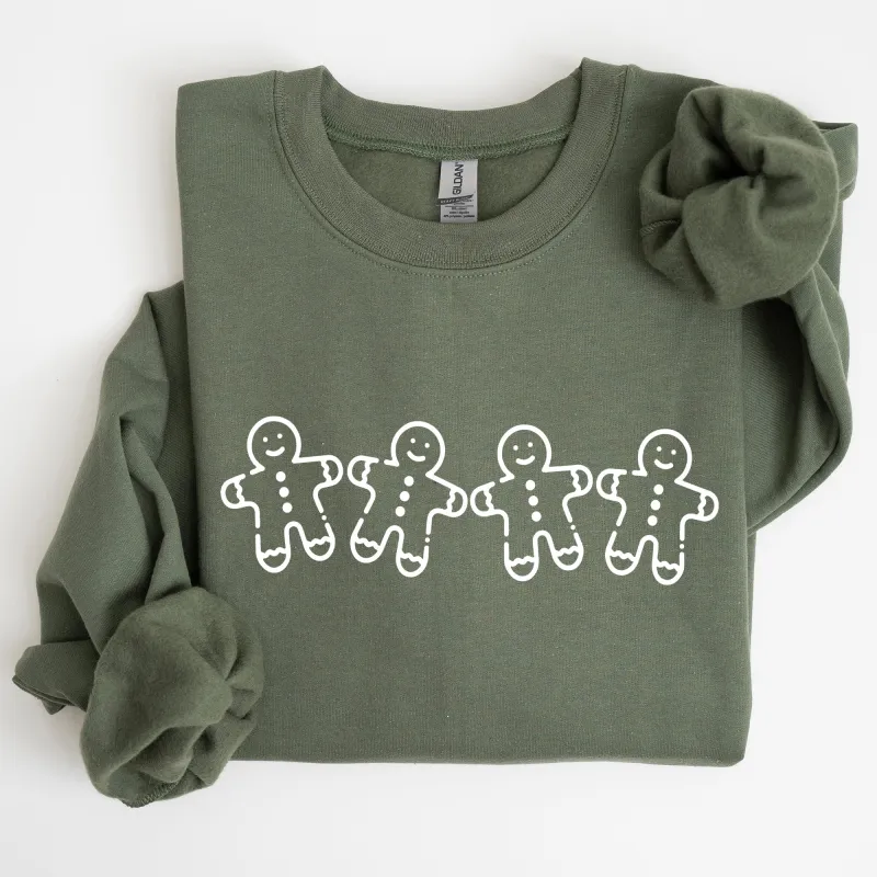 Gingerbread Men, Christmas, Cute, Classic, Traditional, Winter, Santa Sweatshirt made by Refinery Number One