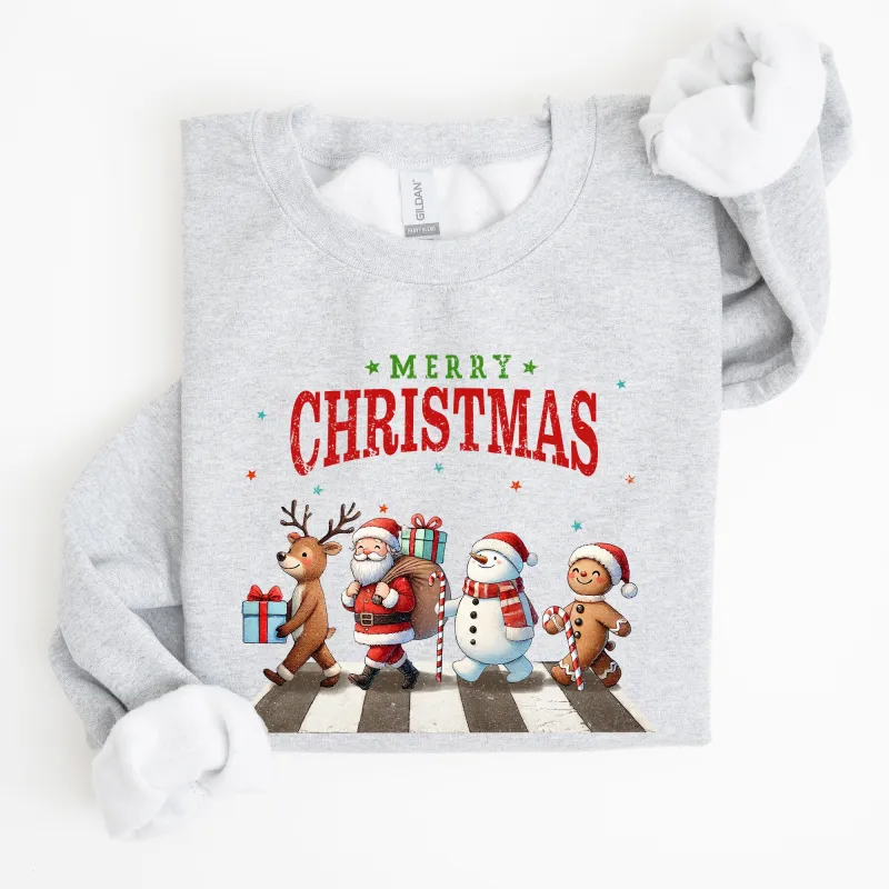 Merry Christmas, Reindeer, Santa, Snowman, Gingerbread, Winter, Xmas Sweatshirt sold by Refinery Number One