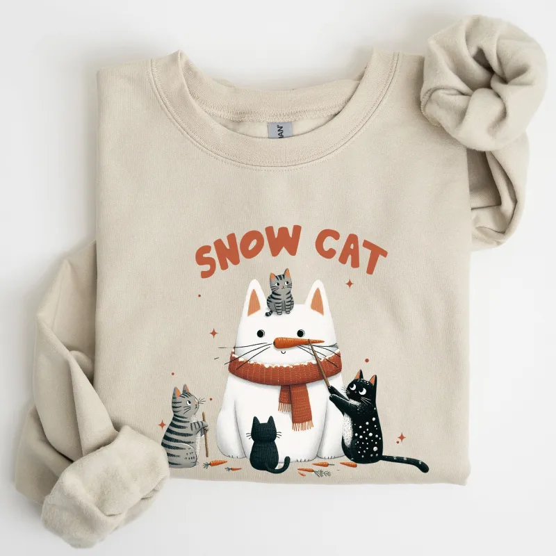 Snow Cat, Snowman, Cats, Christmas, Winter Sweatshirt sold by Refinery Number One
