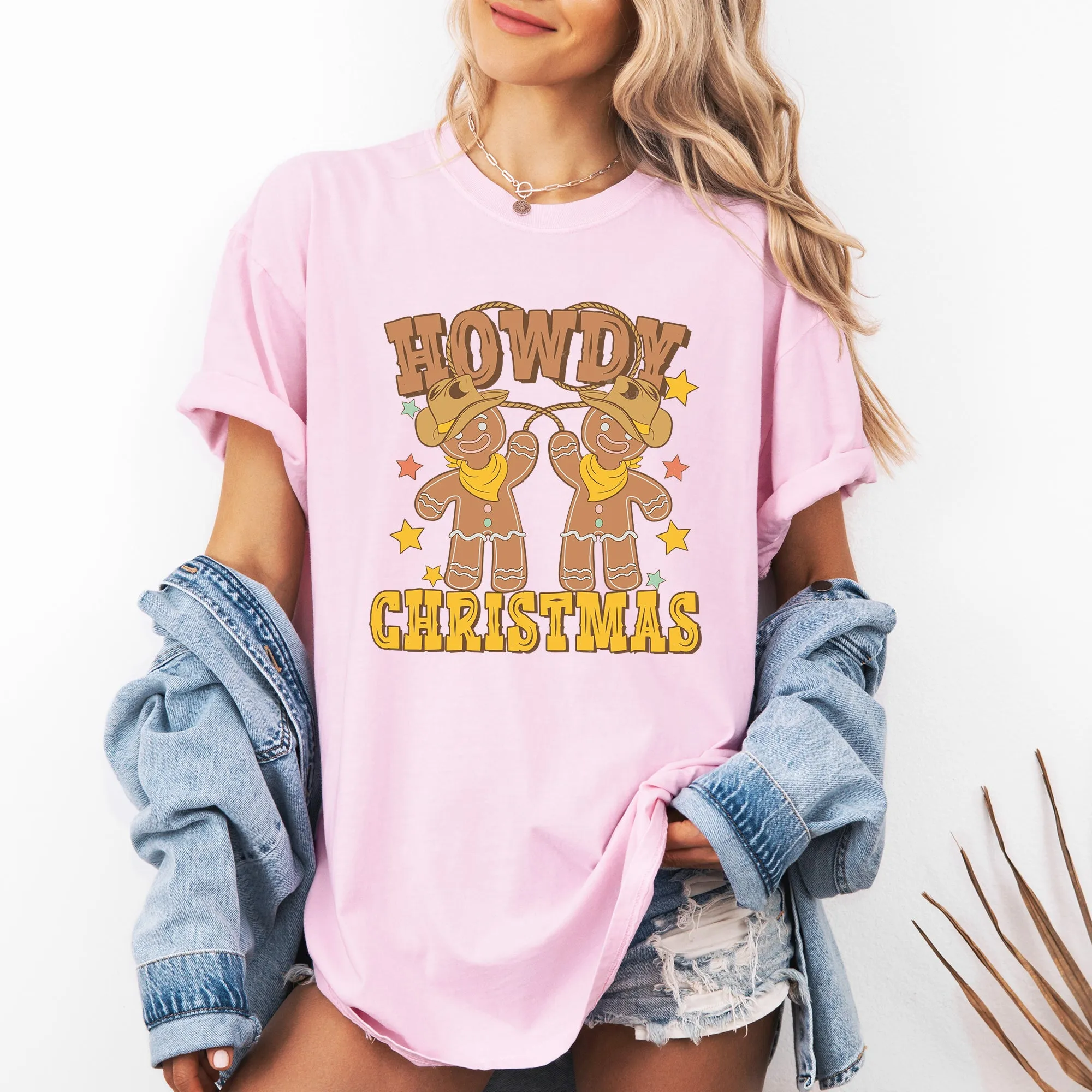 Howdy Christmas, Gingerbread Men, Western, Cowboy Tshirt Comfort Colors T-Shirt sold by Refinery Number One product image thumbnail 4