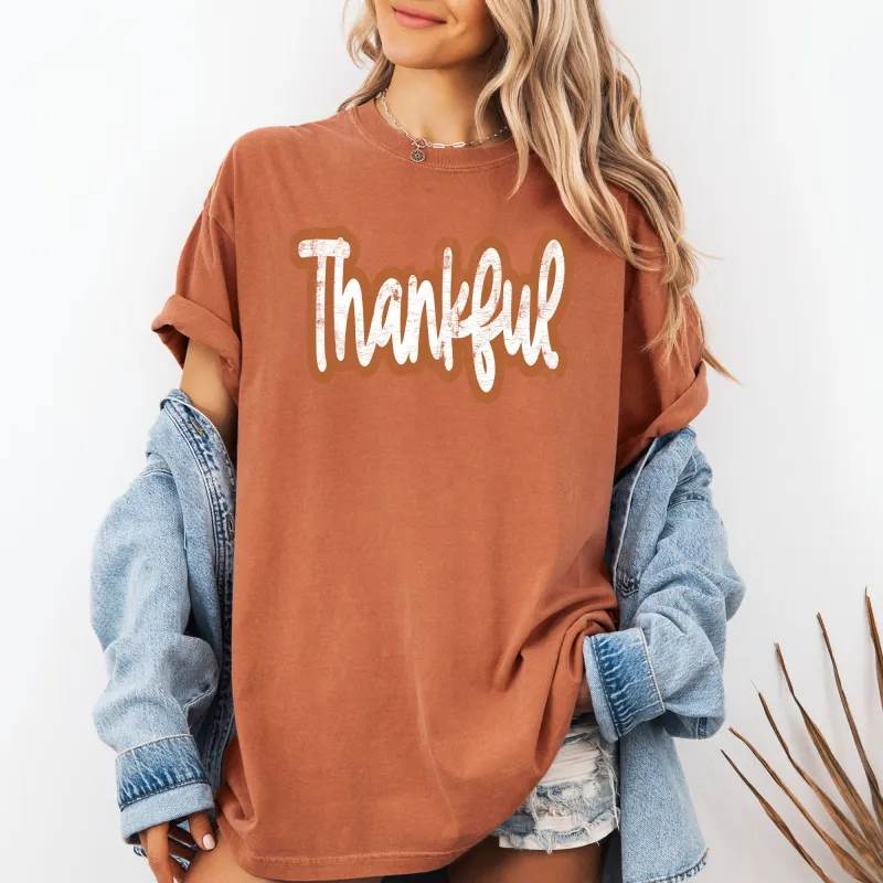 Thankful, Thanksgiving, Positivity, Mental Health, Vintage Tshirt Comfort Colors T-Shirt sold by Refinery Number One