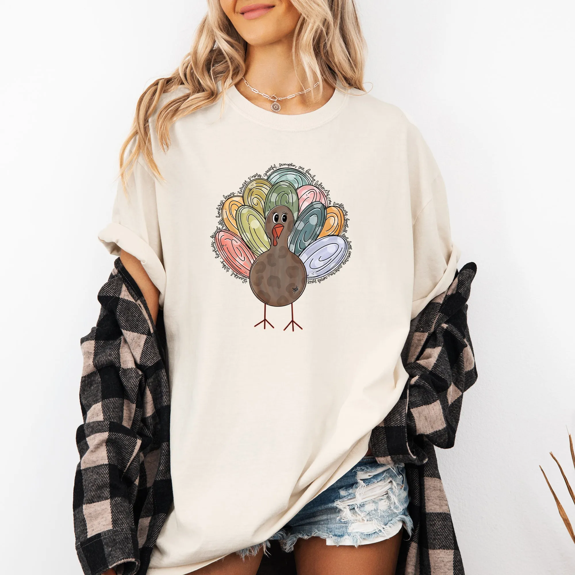 Thanksgiving Turkey, Cute, Autumn, Words Tshirt Comfort Colors T-Shirt sold by Refinery Number One product image thumbnail 3