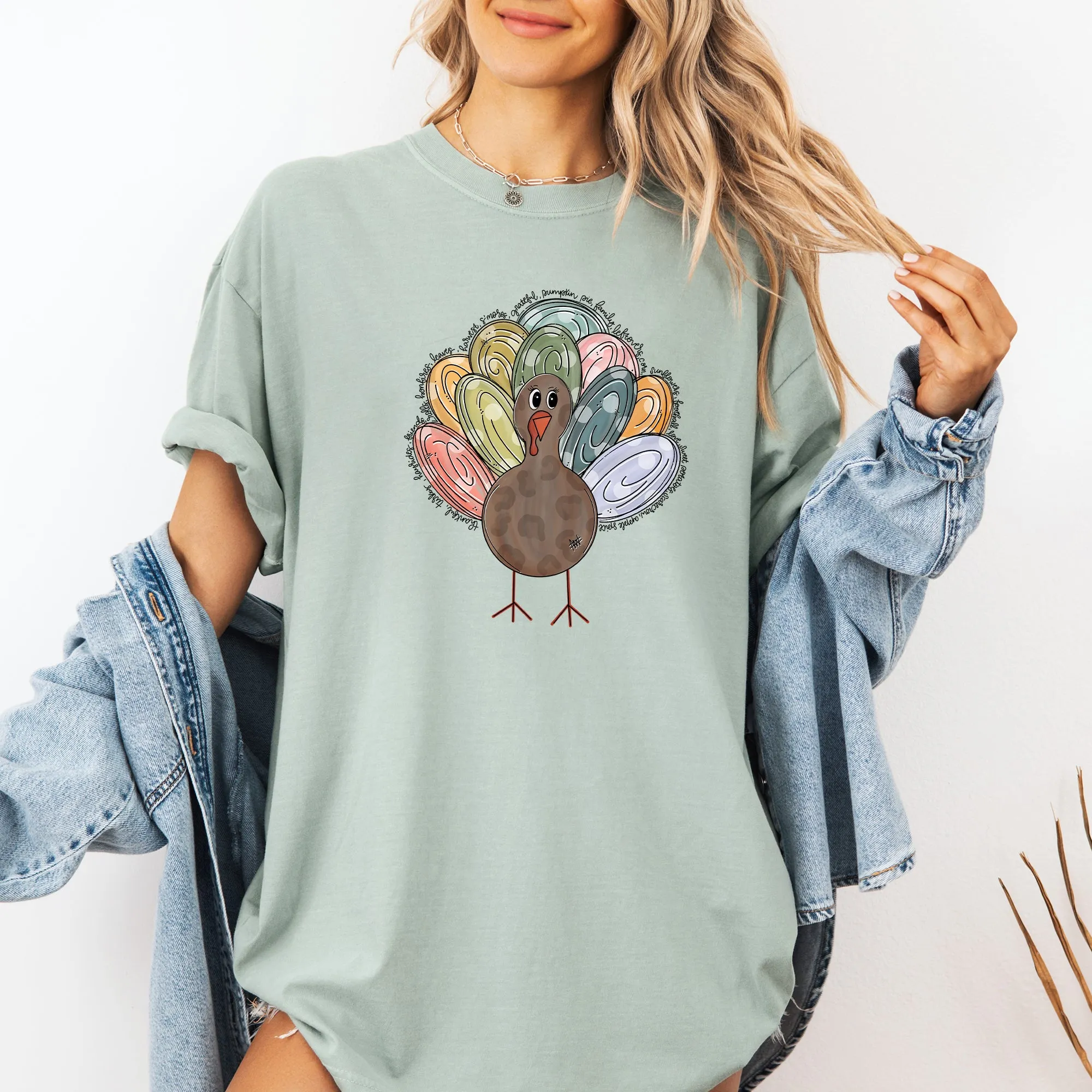 Thanksgiving Turkey, Cute, Autumn, Words Tshirt Comfort Colors T-Shirt sold by Refinery Number One product image thumbnail 4
