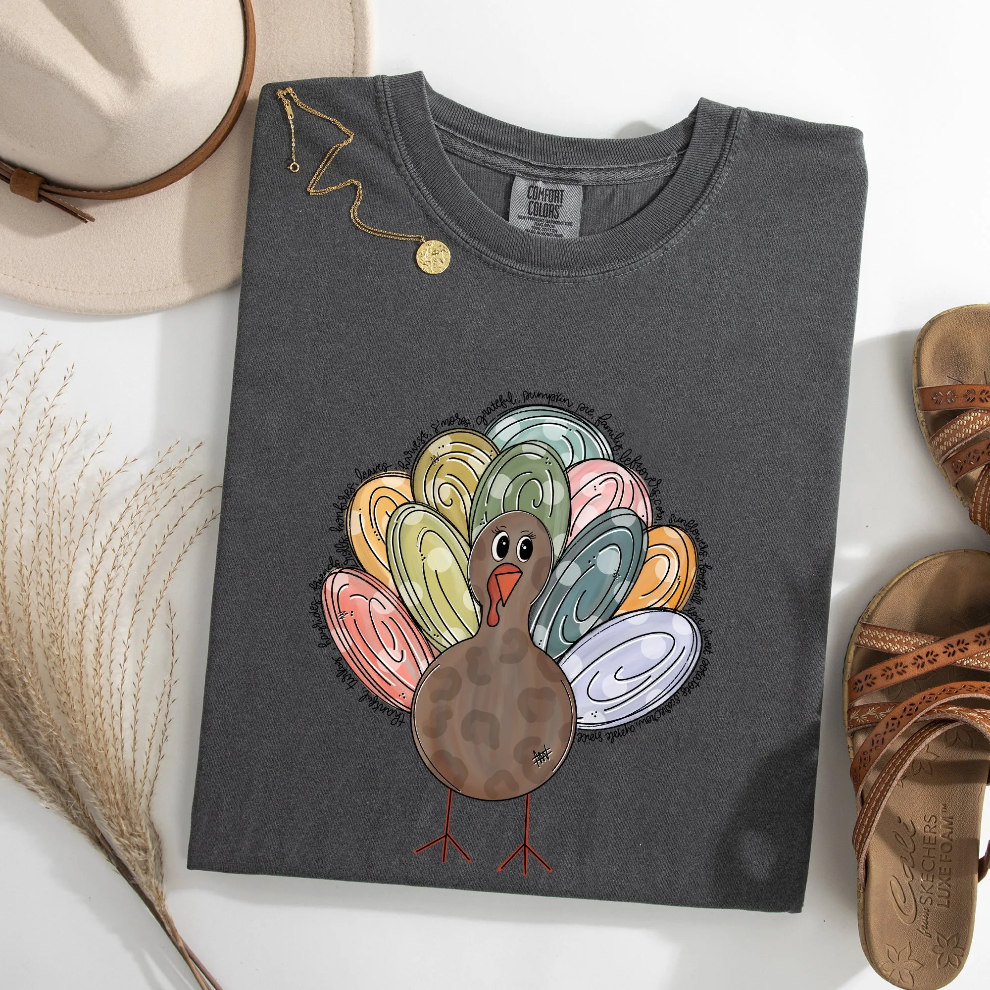 Thanksgiving Turkey, Cute, Autumn, Words Tshirt Comfort Colors T-Shirt sold by Refinery Number One product image thumbnail 2