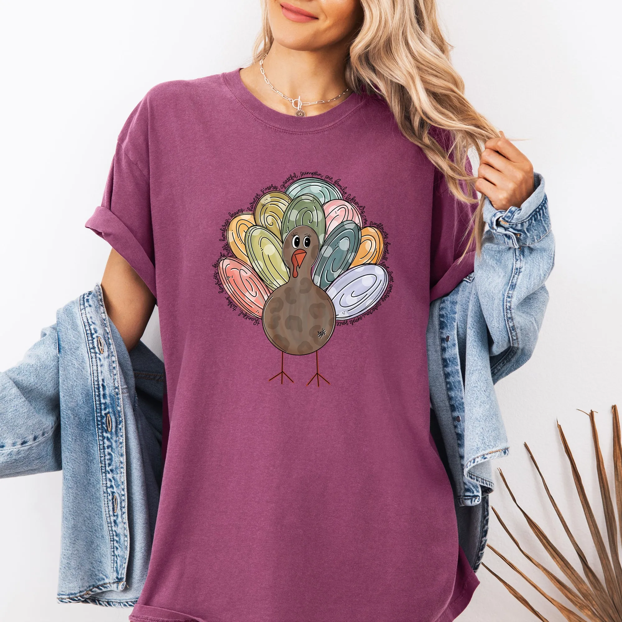 Thanksgiving Turkey, Cute, Autumn, Words Tshirt Comfort Colors T-Shirt sold by Refinery Number One product image thumbnail 5