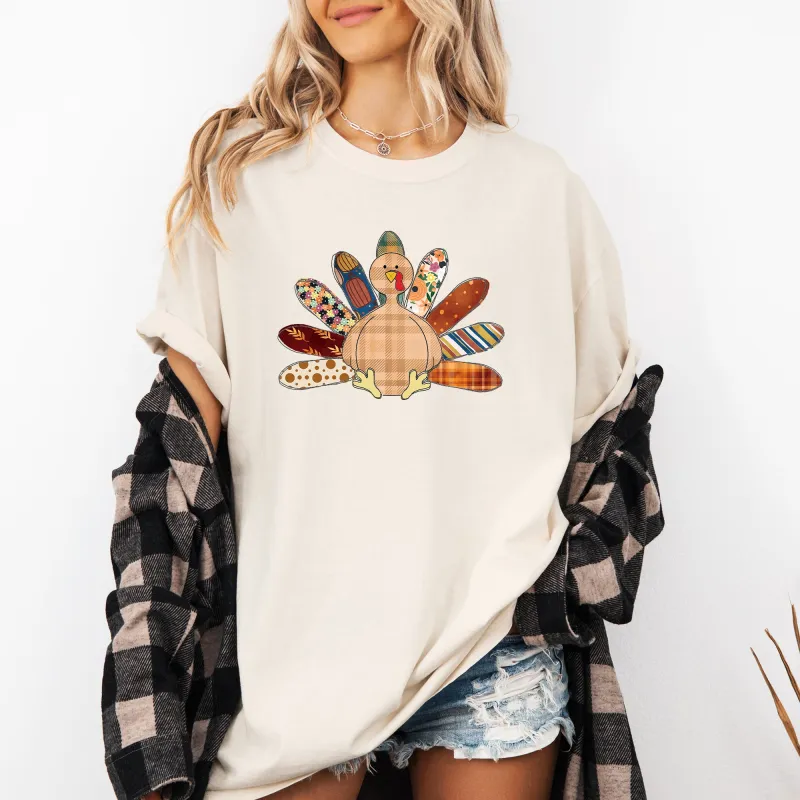 Thanksgiving Turkey, Plaid, Cute, Autumn, Patterns Tshirt Comfort Colors T-Shirt sold by Refinery Number One