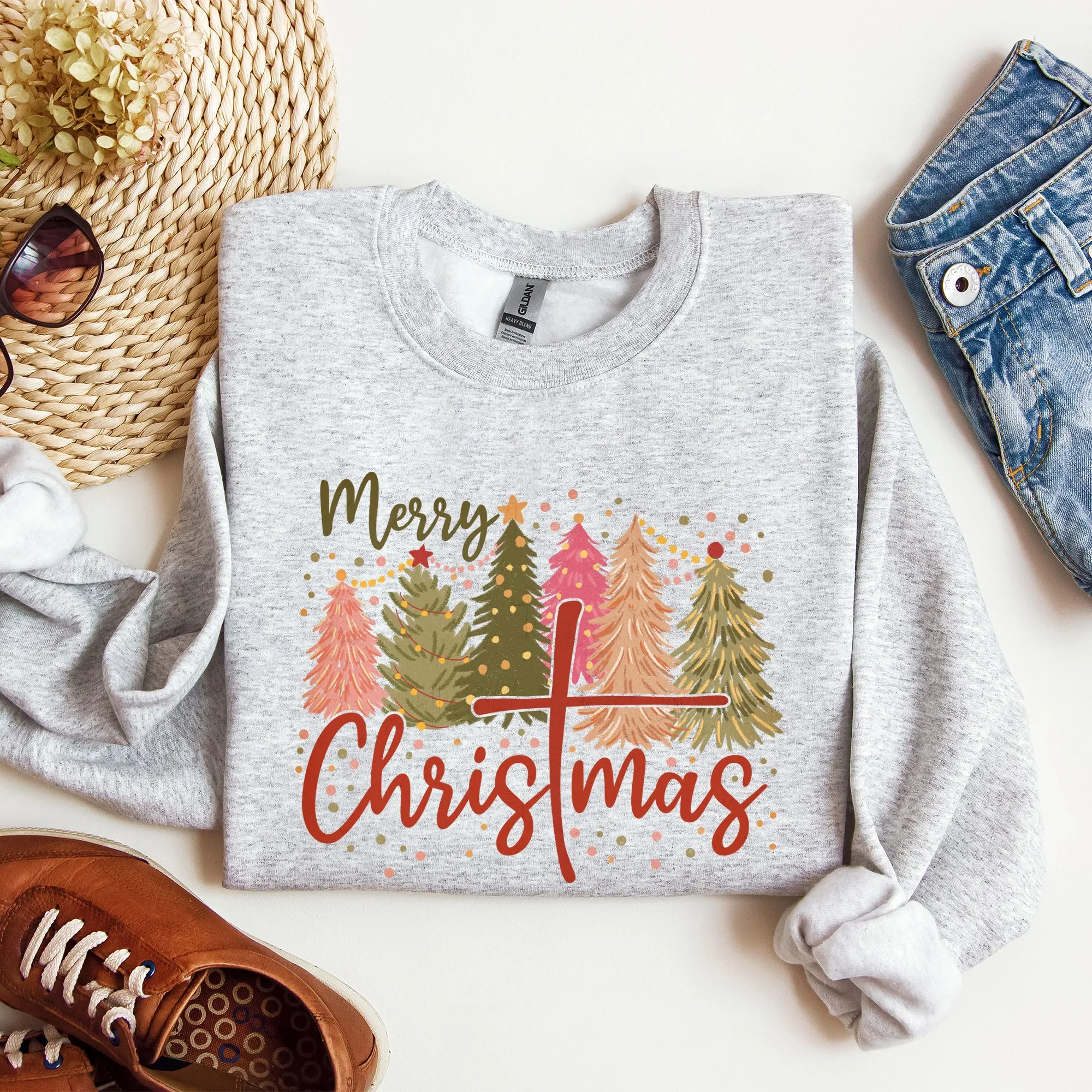 Merry Christmas, Christ, Religious, Gospel, Faith Sweatshirt sold by Refinery Number One product image thumbnail 2