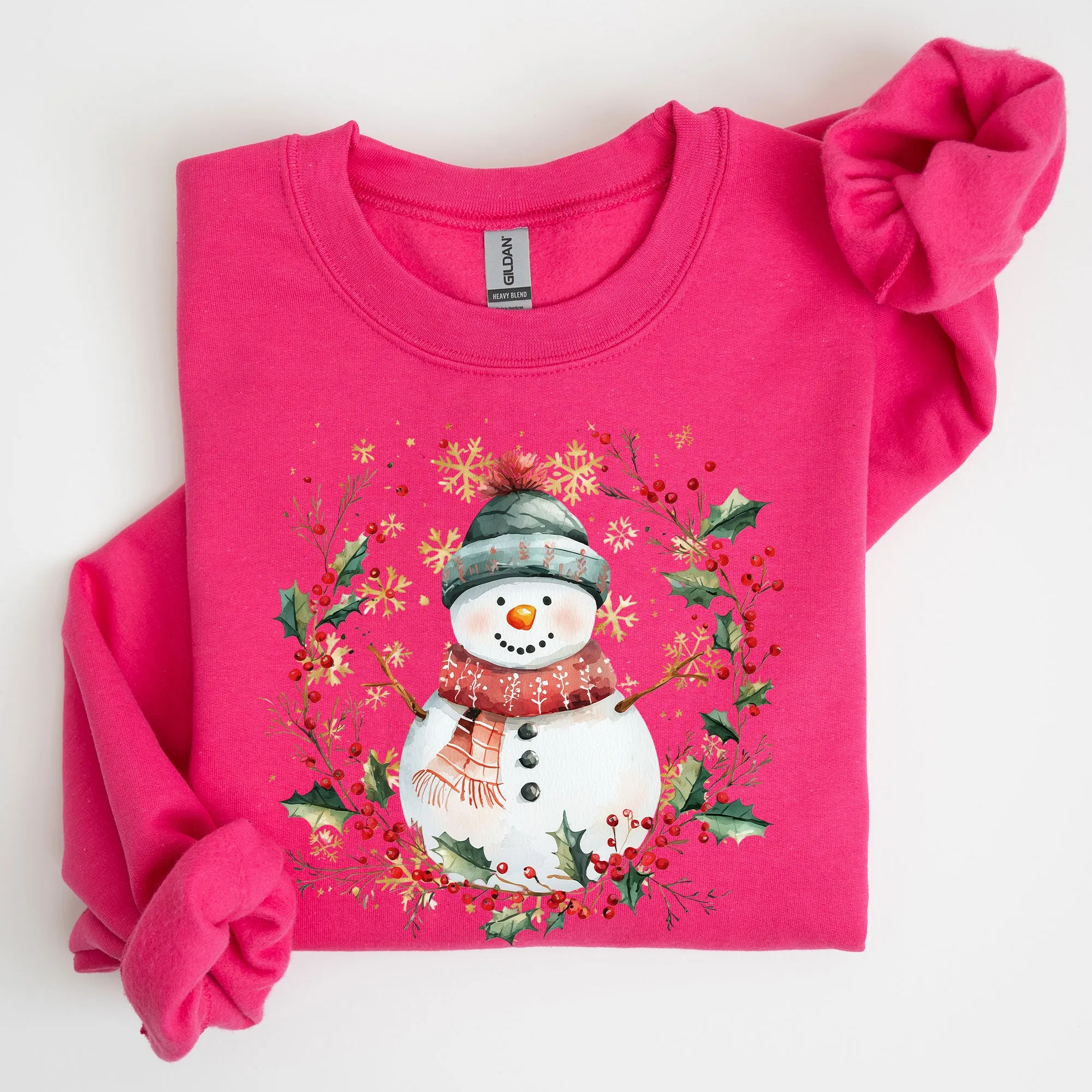 Snowman, Wreath, Christmas Botanical, Holly, Santa, Cute Sweatshirt sold by Refinery Number One product image thumbnail 4