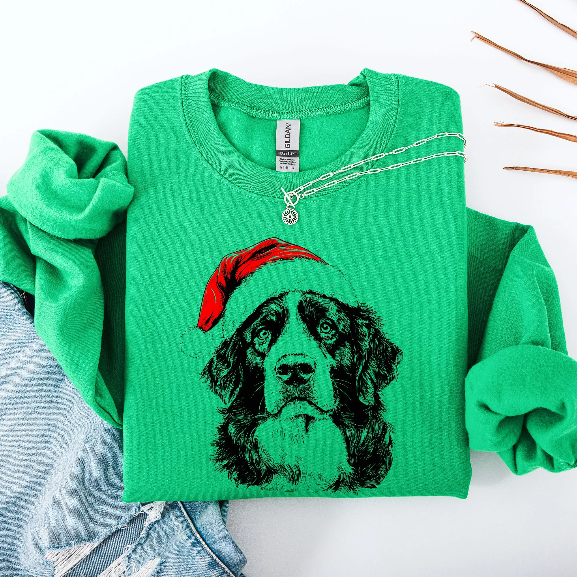 Bernese Mountain, Santa, Dog, Christmas, Dog Lover, Pet Sweatshirt sold by Refinery Number One product image thumbnail 2