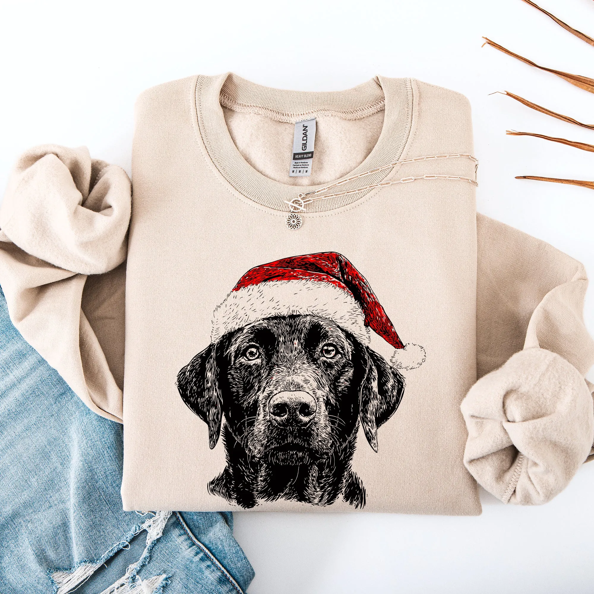 Black Lab, Santa, Labrador Dog, Christmas, Dog Lover, Pet Sweatshirt sold by Refinery Number One product image thumbnail 2