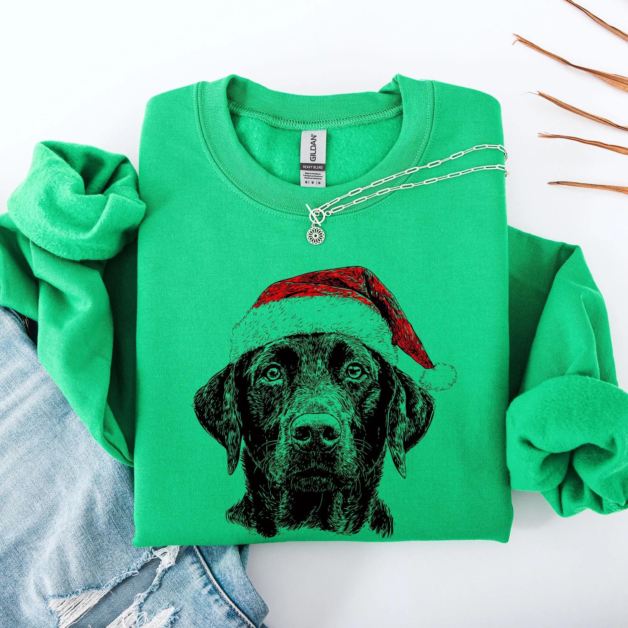 Black Lab, Santa, Labrador Dog, Christmas, Dog Lover, Pet Sweatshirt sold by Refinery Number One product image thumbnail 3