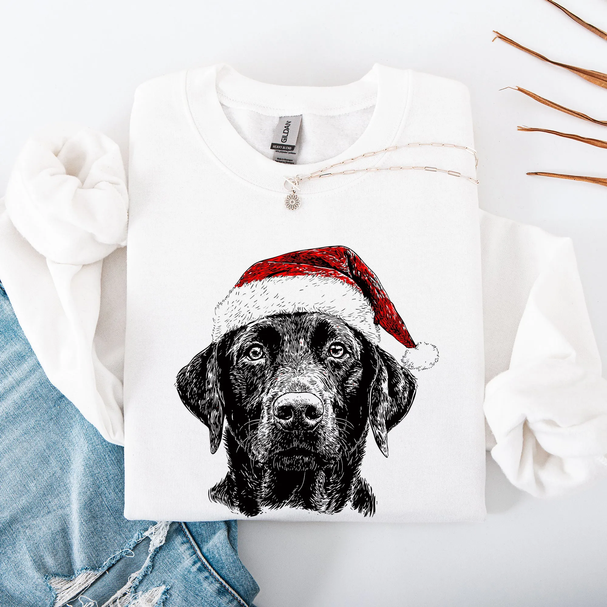 Black Lab, Santa, Labrador Dog, Christmas, Dog Lover, Pet Sweatshirt sold by Refinery Number One product image thumbnail 4