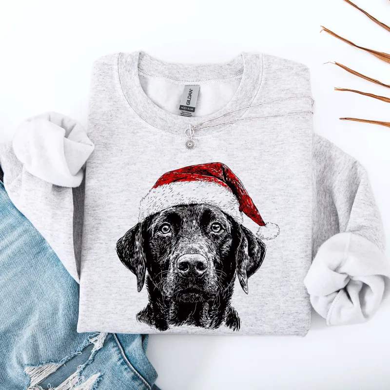 Black Lab, Santa, Labrador Dog, Christmas, Dog Lover, Pet Sweatshirt sold by Refinery Number One