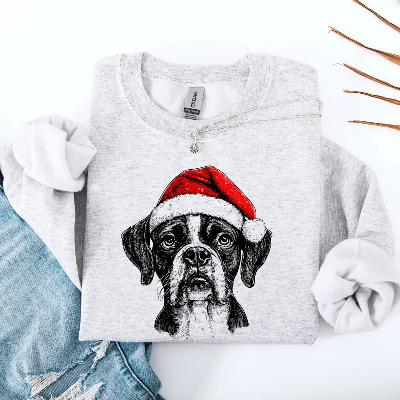 Boxer, Santa, Dog, Christmas, Dog Lover, Pet Sweatshirt sold by Refinery Number One