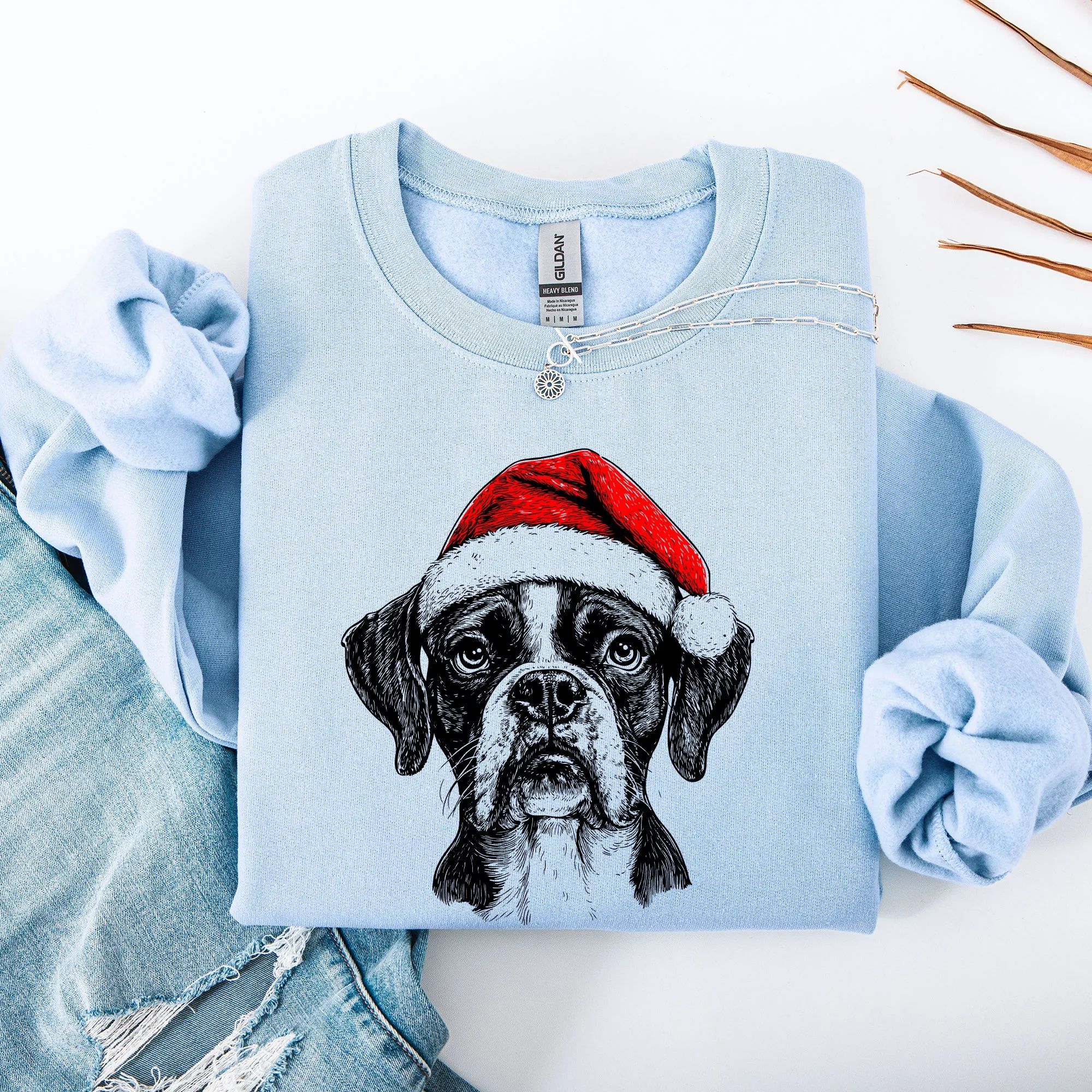 Boxer, Santa, Dog, Christmas, Dog Lover, Pet Sweatshirt sold by Refinery Number One product image thumbnail 2
