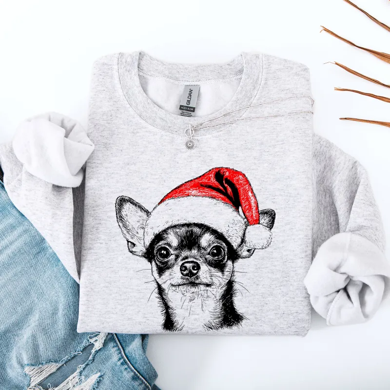 Chihuahua, Santa, Dog, Christmas, Dog Lover, Pet Sweatshirt sold by Refinery Number One