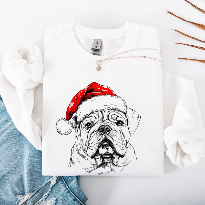 English Bulldog, Santa, Dog, Christmas, Dog Lover, Pet Sweatshirt sold by Refinery Number One