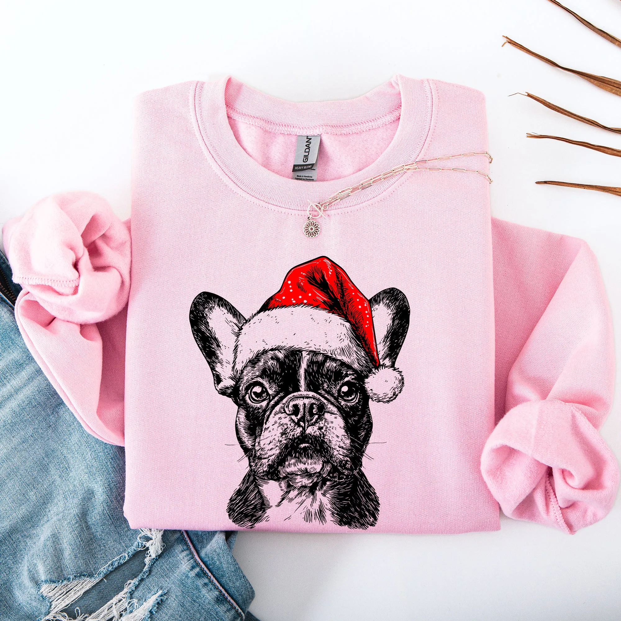 Frenchie, Santa, French Bulldog, Christmas, Dog Lover, Pet Sweatshirt sold by Refinery Number One product image thumbnail 4