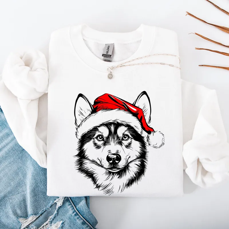 Husky, Santa, Dog, Christmas, Dog Lover, Pet Sweatshirt sold by Refinery Number One