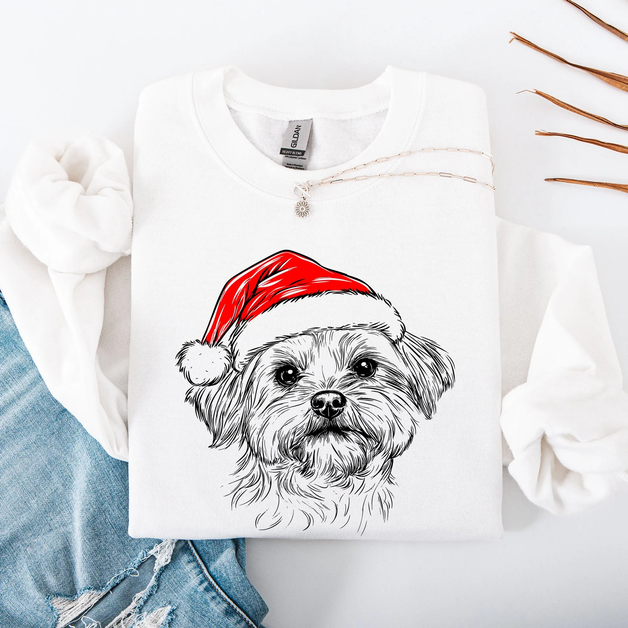 Maltese, Santa, Dog, Christmas, Dog Lover, Pet Sweatshirt sold by Refinery Number One product image thumbnail 4