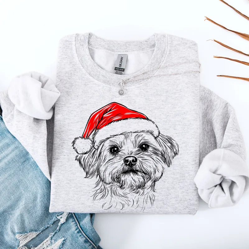 Maltese, Santa, Dog, Christmas, Dog Lover, Pet Sweatshirt sold by Refinery Number One