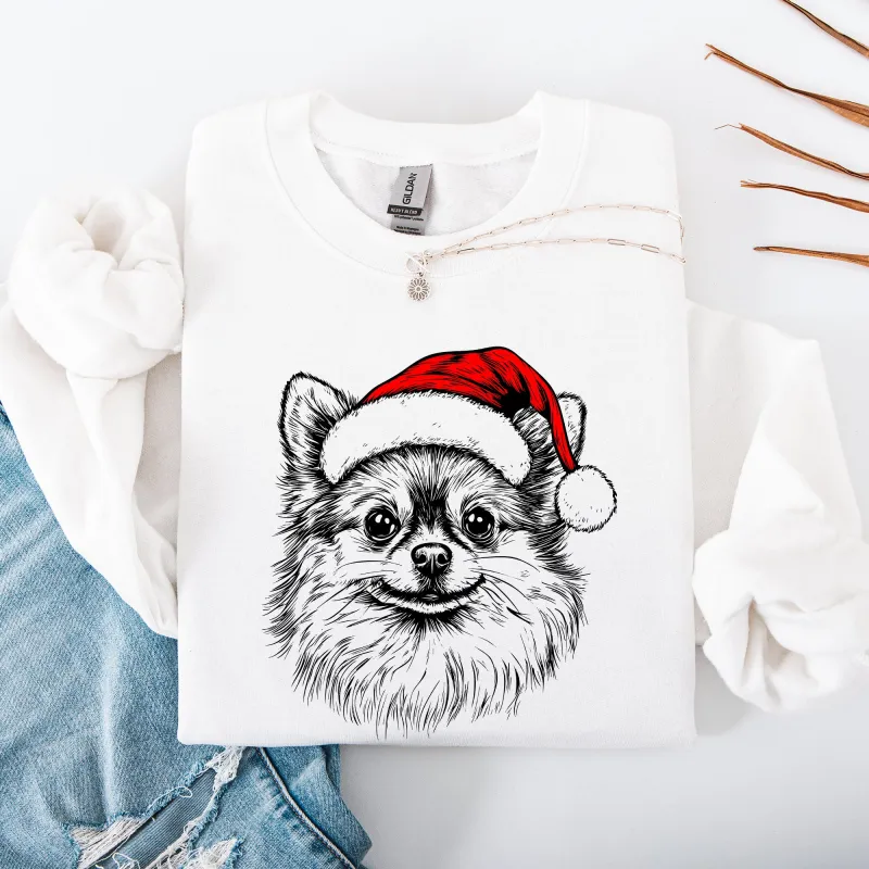 Pomeranian, Santa, Dog, Christmas, Dog Lover, Pet Sweatshirt sold by Refinery Number One