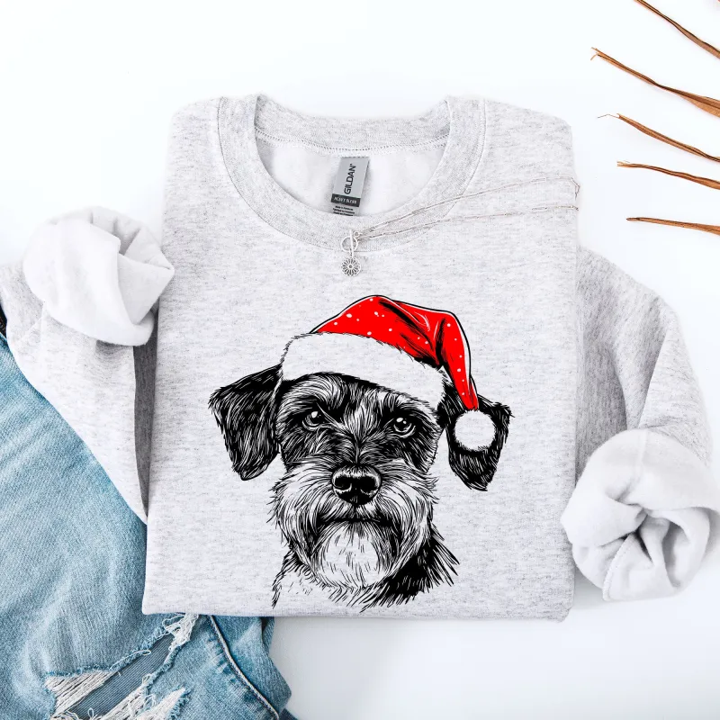 Schnauzer, Santa, Dog, Christmas, Dog Lover, Pet Sweatshirt sold by Refinery Number One