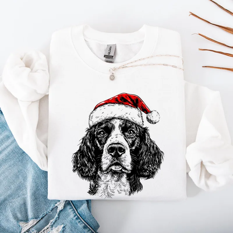 Springer Spaniel, Santa, Dog, Christmas, Dog Lover, Pet Sweatshirt sold by Refinery Number One