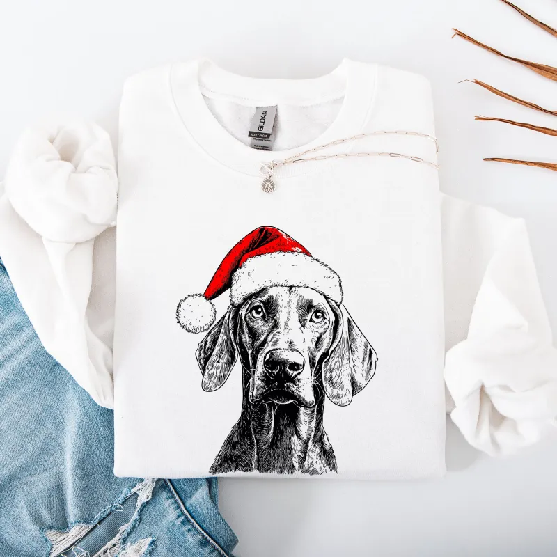 Weimaraner, Santa, Dog, Christmas, Dog Lover, Pet Sweatshirt sold by Refinery Number One