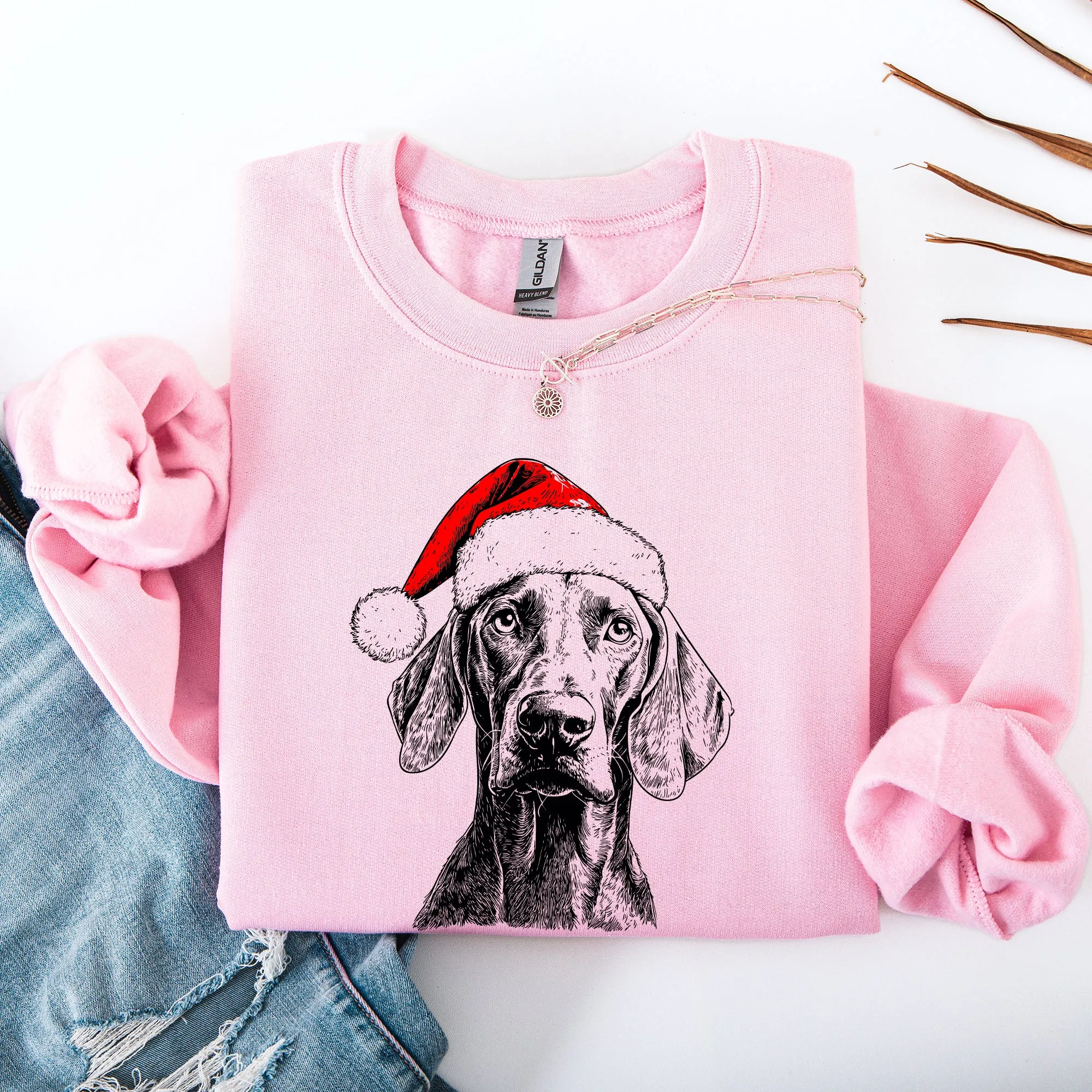 Weimaraner, Santa, Dog, Christmas, Dog Lover, Pet Sweatshirt sold by Refinery Number One product image thumbnail 5