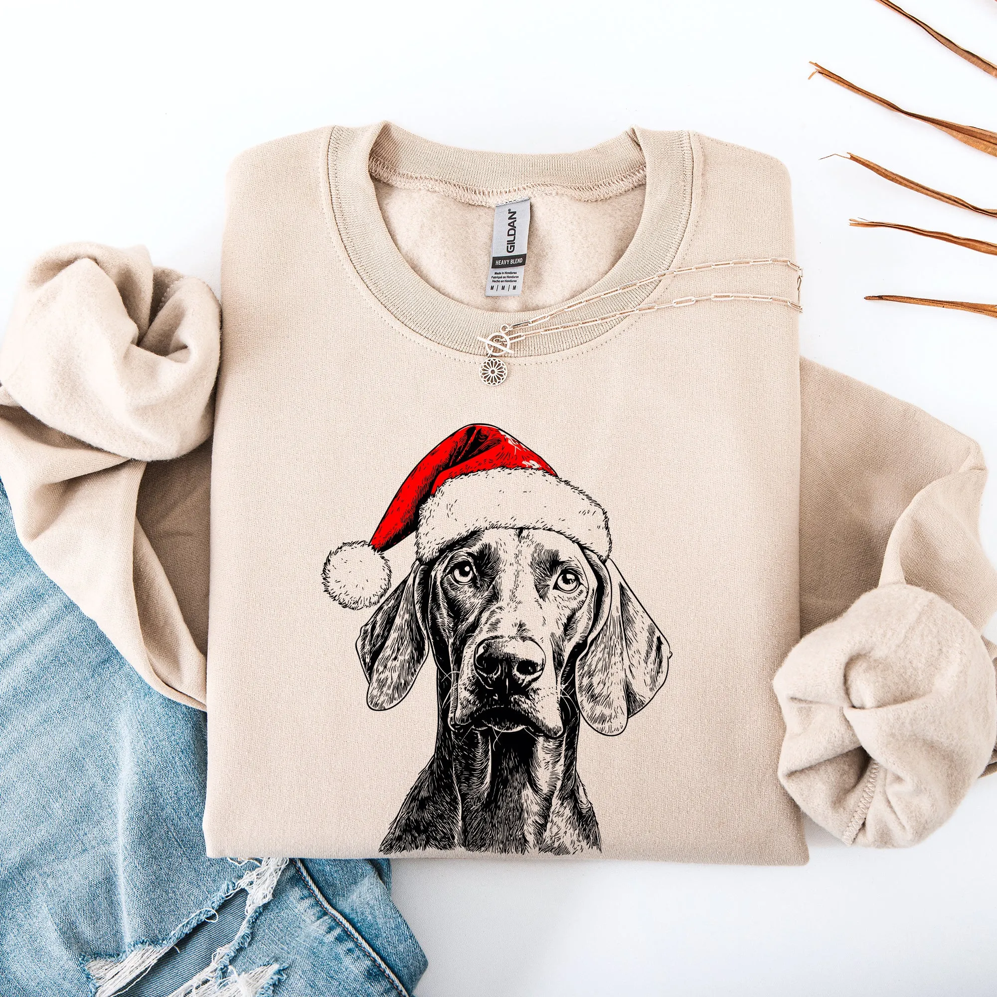 Weimaraner, Santa, Dog, Christmas, Dog Lover, Pet Sweatshirt sold by Refinery Number One product image thumbnail 3