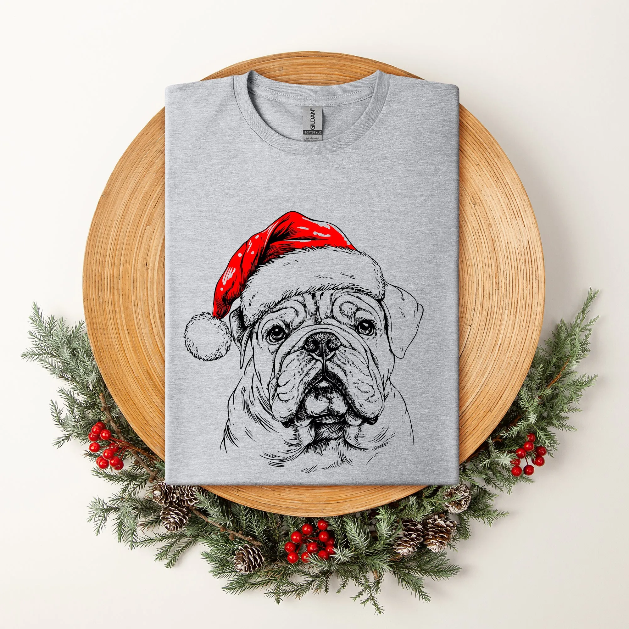 English Bulldog, Santa, Dog, Christmas, Dog Lover, Pet T-Shirt Comfort Colors T-Shirt sold by Refinery Number One