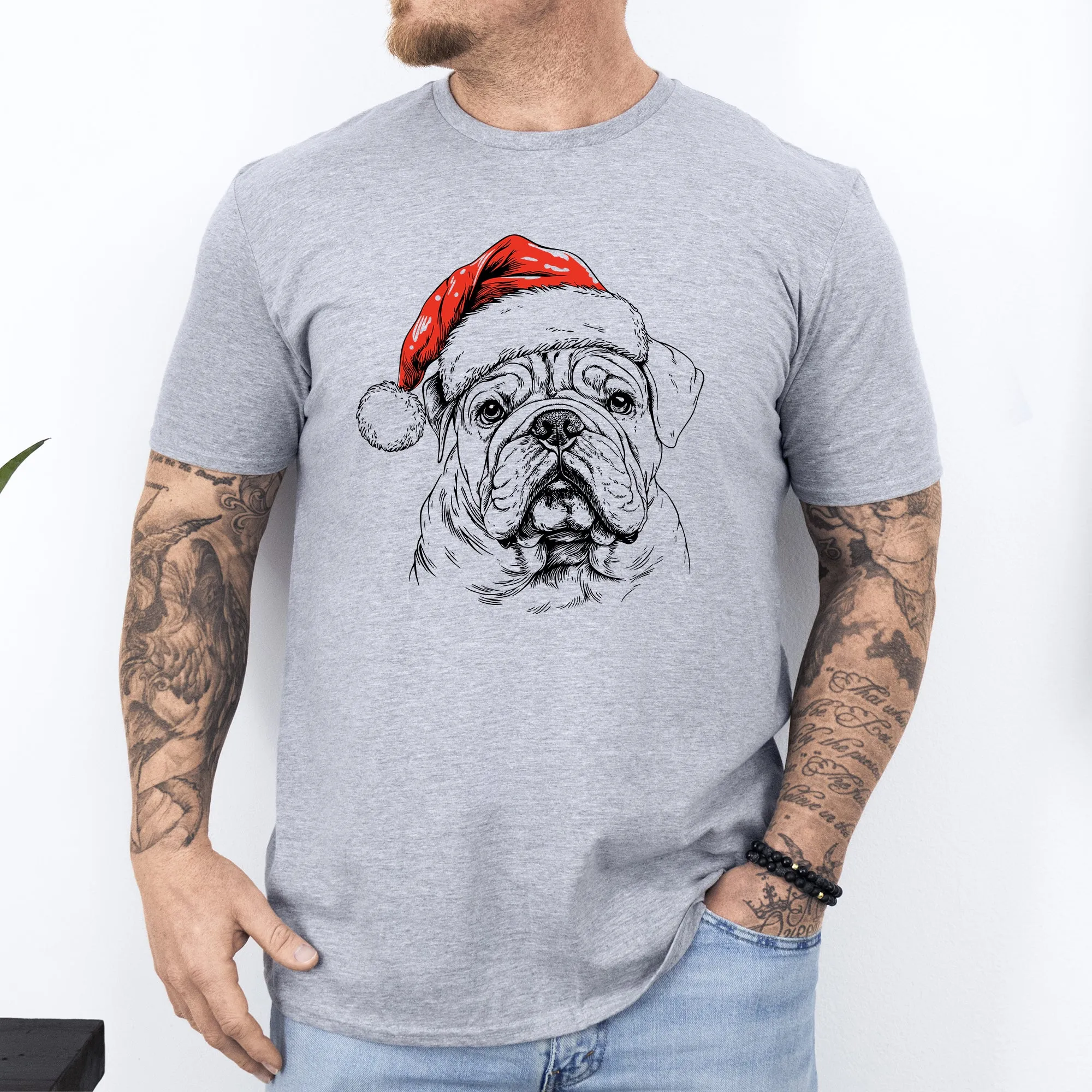English Bulldog, Santa, Dog, Christmas, Dog Lover, Pet T-Shirt Comfort Colors T-Shirt sold by Refinery Number One product image thumbnail 2