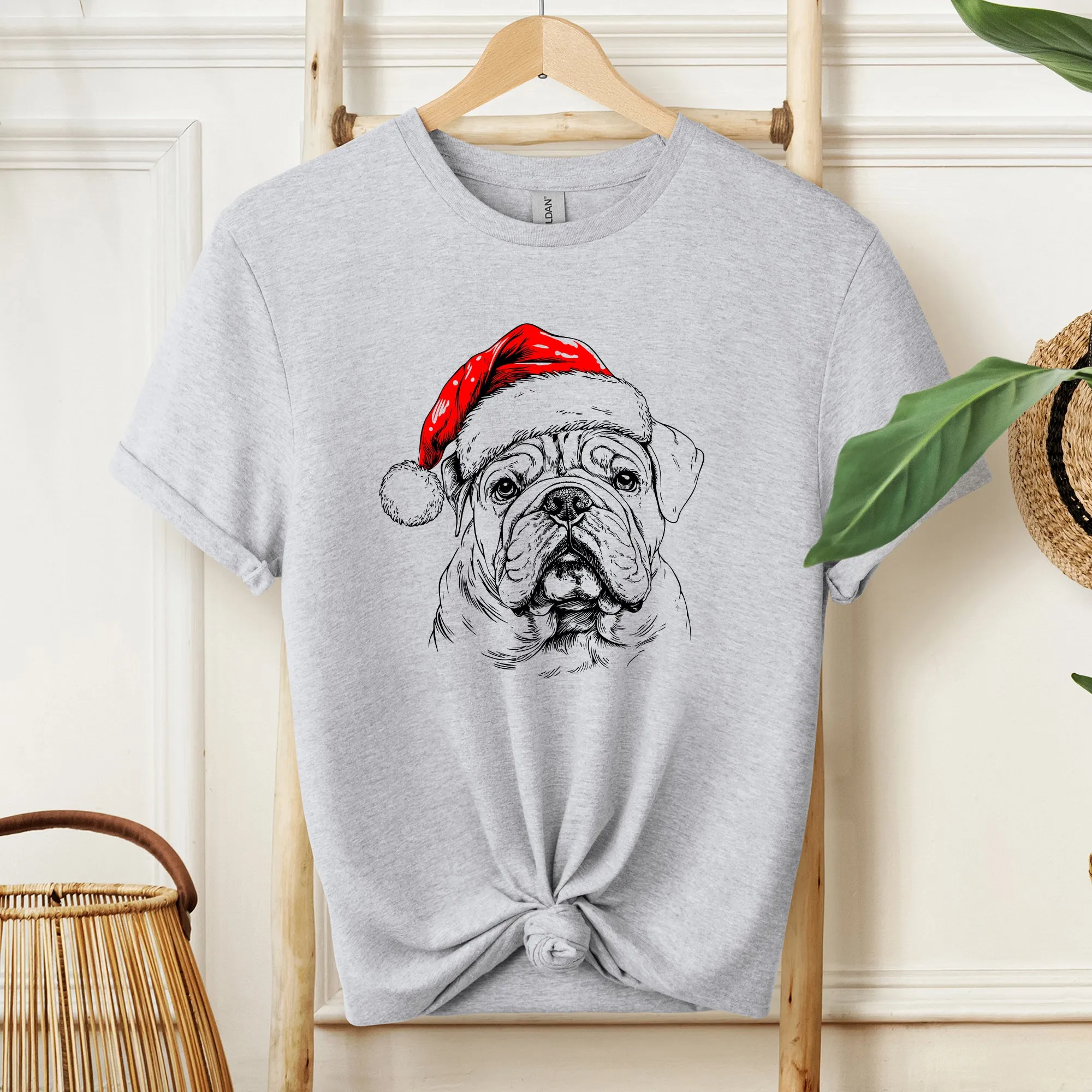 English Bulldog, Santa, Dog, Christmas, Dog Lover, Pet T-Shirt Comfort Colors T-Shirt sold by Refinery Number One product image thumbnail 3