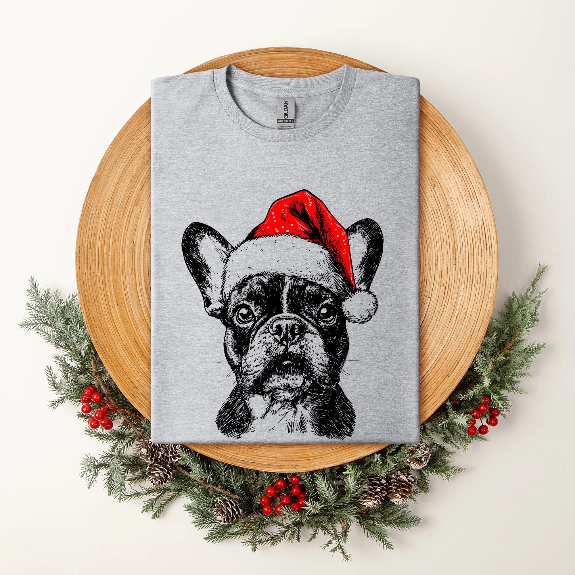 Frenchie, Santa, French Bulldog, Christmas, Dog Lover, Pet T-Shirt Comfort Colors T-Shirt sold by Refinery Number One