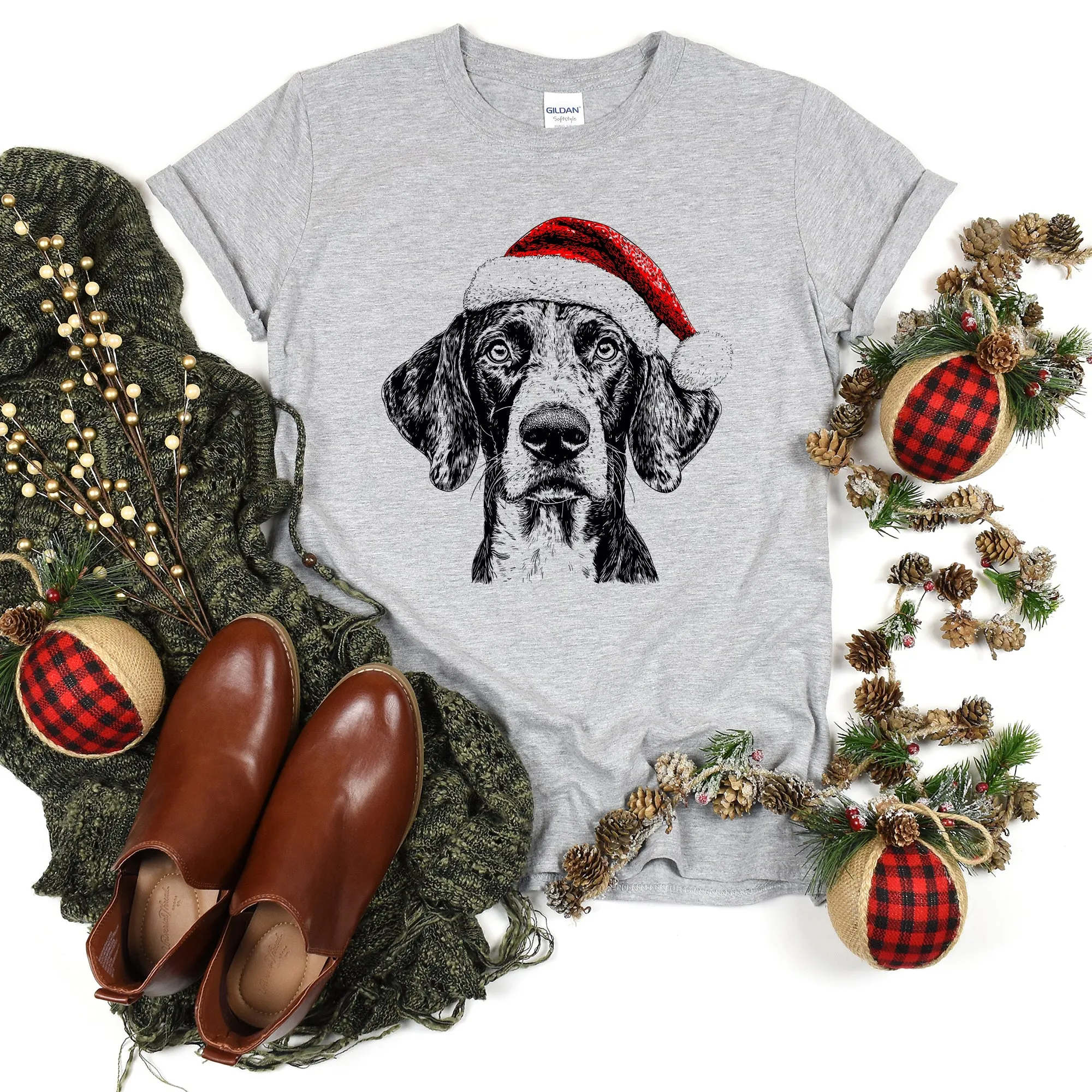 German Shorthaired, Santa, Dog, Christmas, Dog Lover, Pet T-Shirt Comfort Colors T-Shirt sold by Refinery Number One product image thumbnail 5