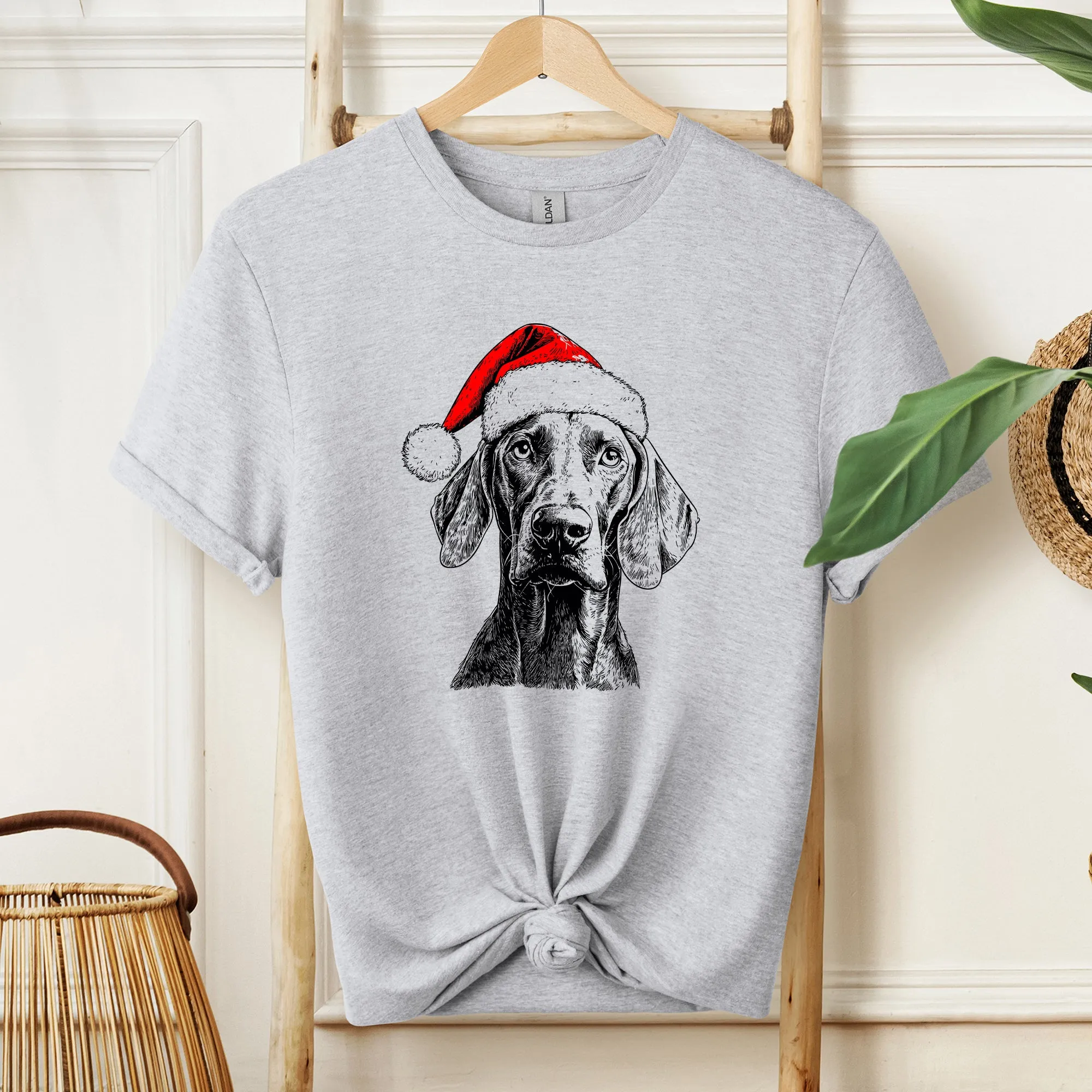 Weimaraner, Santa, Dog, Christmas, Dog Lover, Pet T-Shirt Comfort Colors T-Shirt sold by Refinery Number One product image thumbnail 3