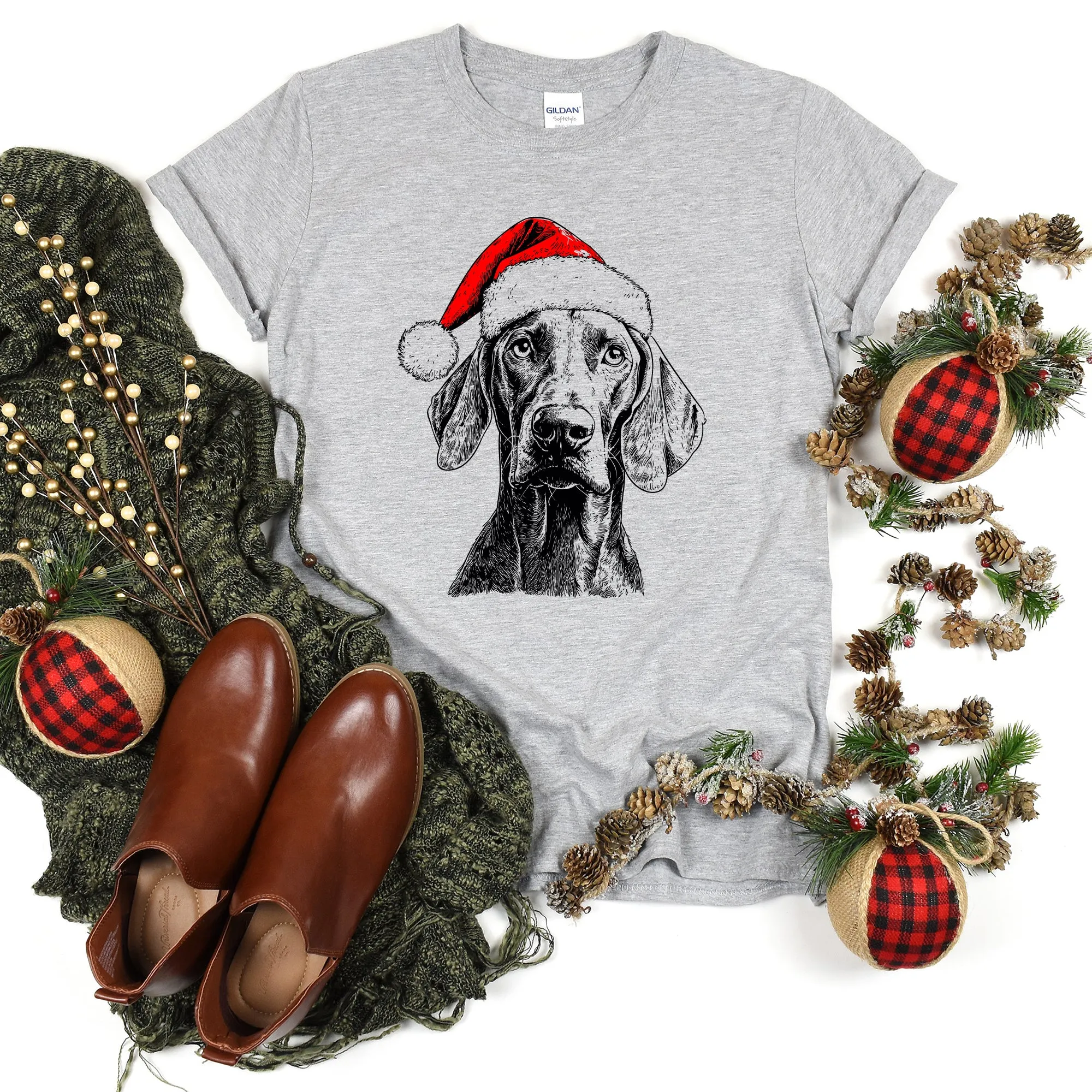 Weimaraner, Santa, Dog, Christmas, Dog Lover, Pet T-Shirt Comfort Colors T-Shirt sold by Refinery Number One product image thumbnail 5