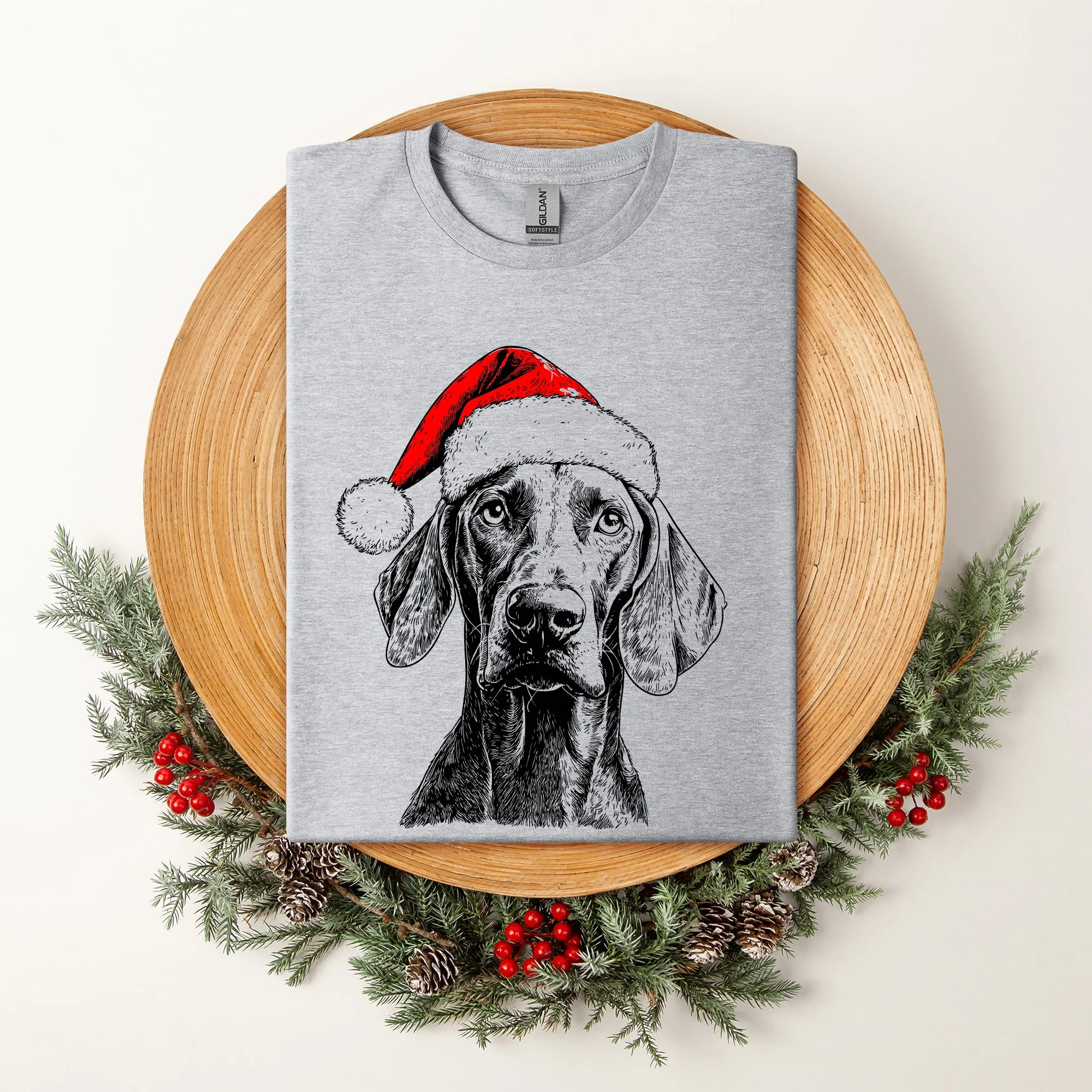 Weimaraner, Santa, Dog, Christmas, Dog Lover, Pet T-Shirt Comfort Colors T-Shirt sold by Refinery Number One