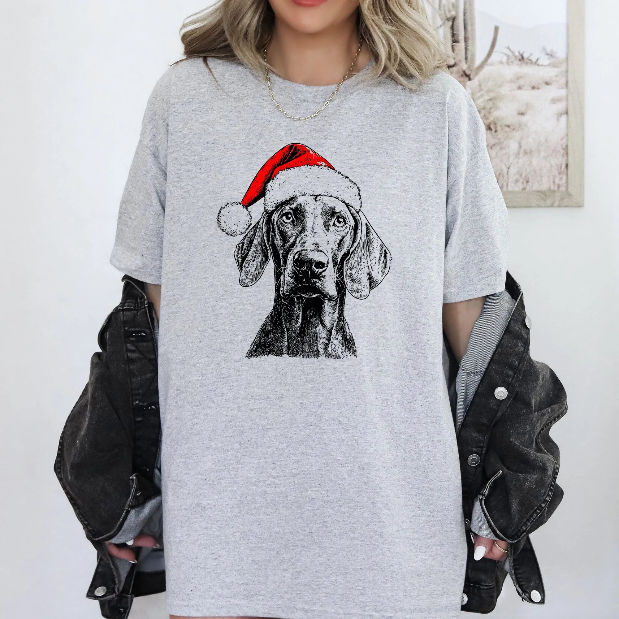 Weimaraner, Santa, Dog, Christmas, Dog Lover, Pet T-Shirt Comfort Colors T-Shirt sold by Refinery Number One product image thumbnail 4