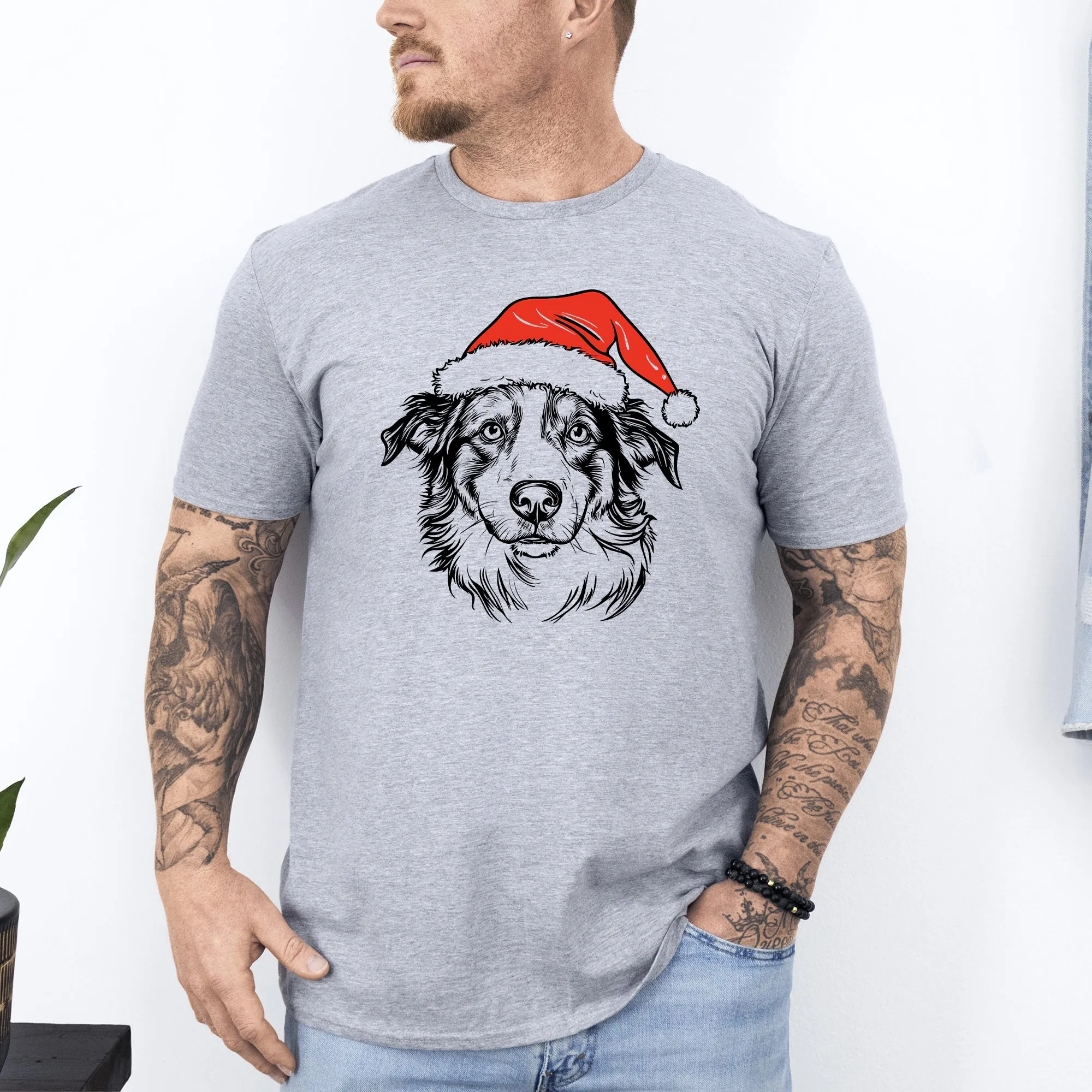 Australian Shepherd, Santa, Dog, Christmas, Dog Lover, Pet T-Shirt Comfort Colors T-Shirt sold by Refinery Number One product image thumbnail 5